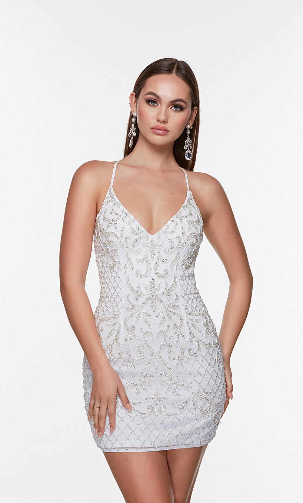 ALYCE Paris 4506 Homecoming Short Sweetheart Neckline Embellished Straight Dress