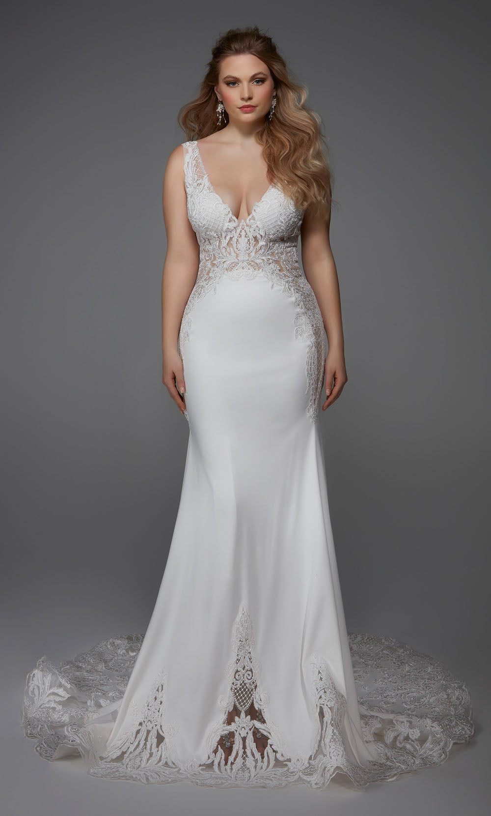 ALYCE Paris 5065 Bridal V-neckline Elegant Mermaid Dress