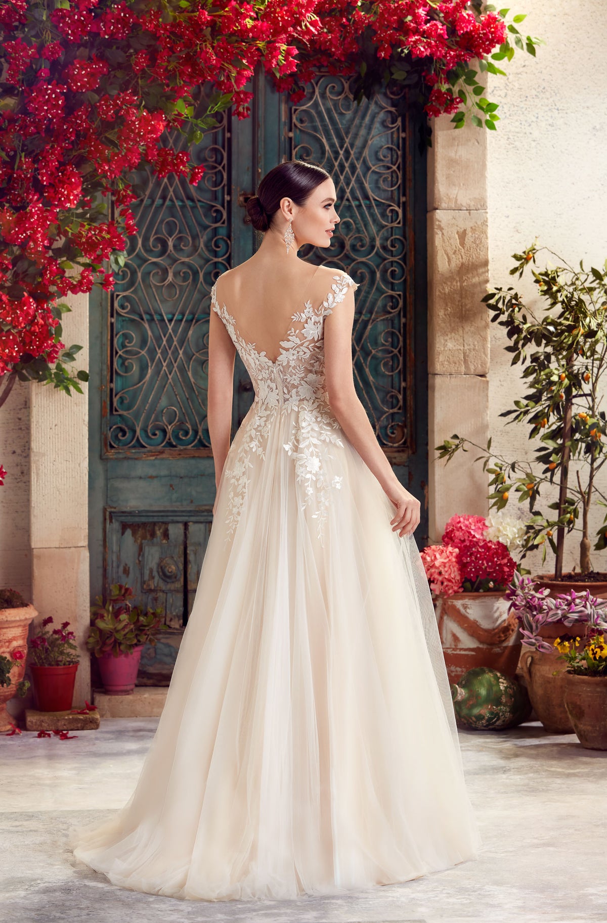 ALYCE Paris 5090 Bridal Plunging Neckline Illusion A Line Dress