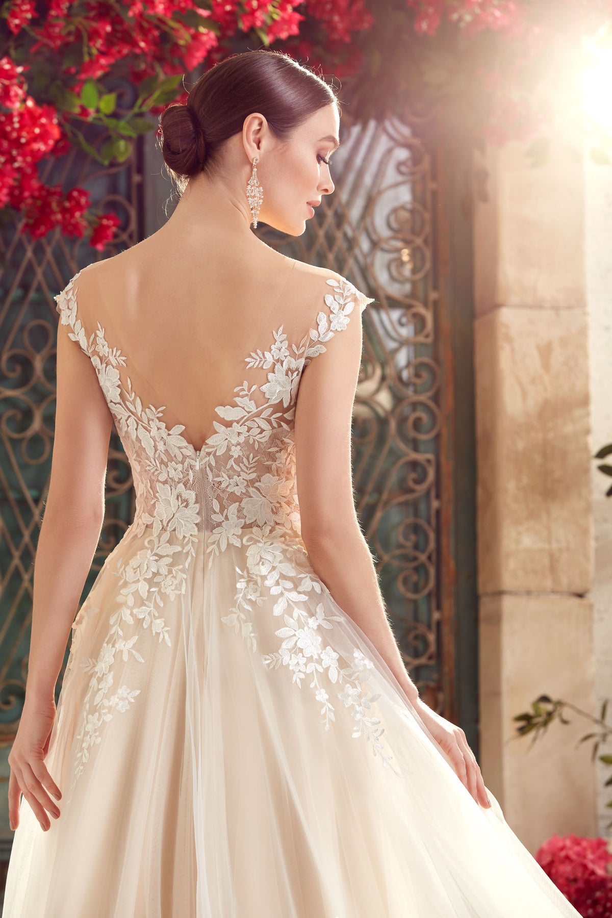 ALYCE Paris 5090 Bridal Plunging Neckline Illusion A Line Dress