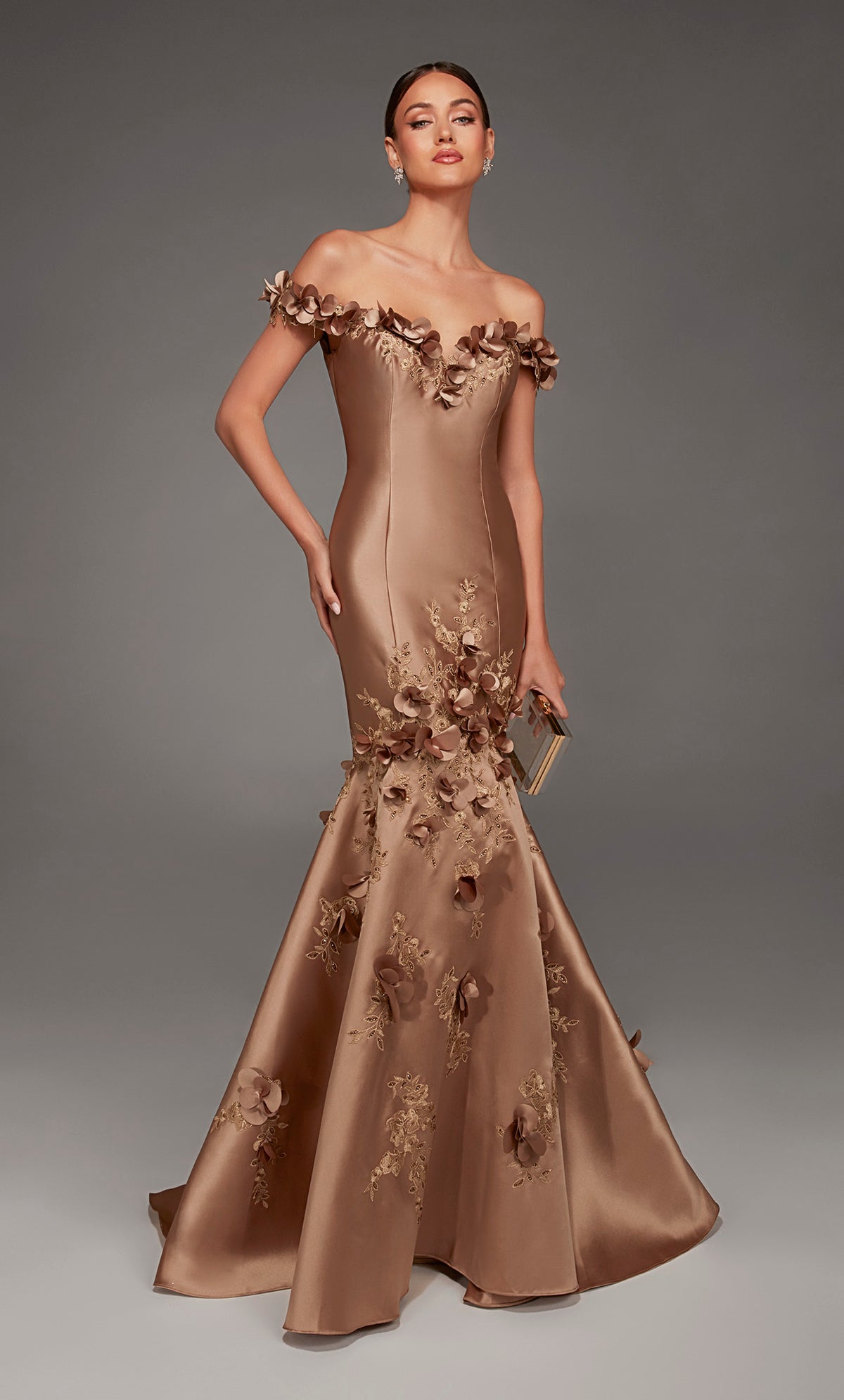 ALYCE Paris 55010 Special Occasion Off The Shoulder Neckline Embellished Mermaid Dress