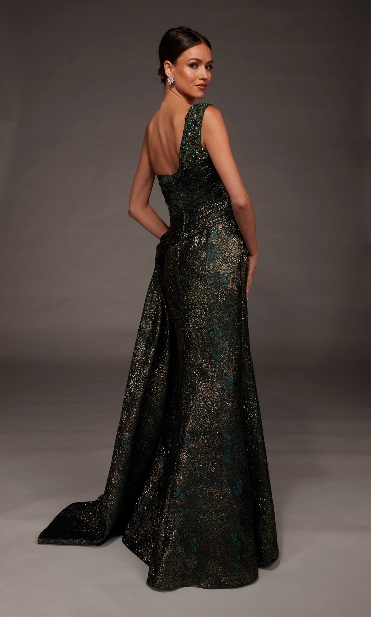 ALYCE Paris 55033 One Shoulder Neckline Modest A Line Dress