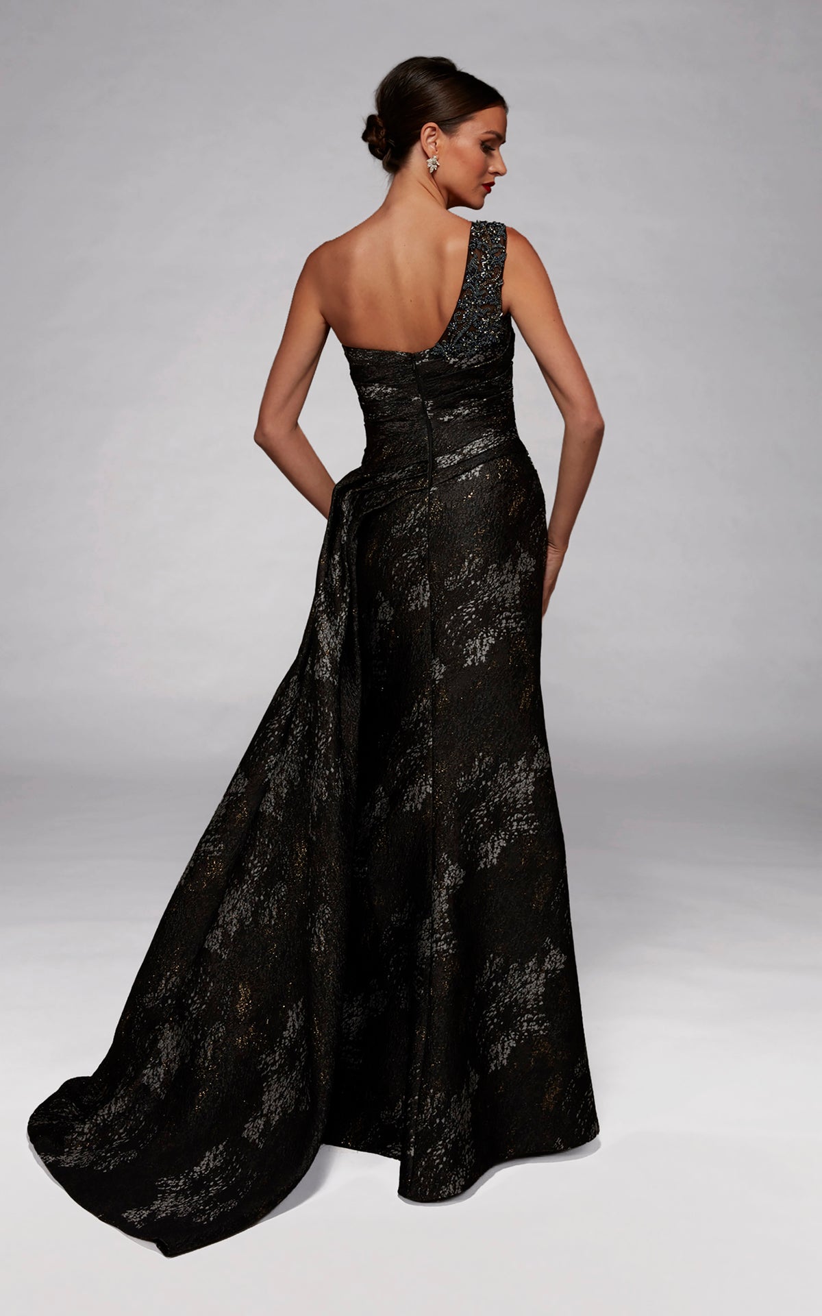 ALYCE Paris 55033 One Shoulder Neckline Modest A Line Dress