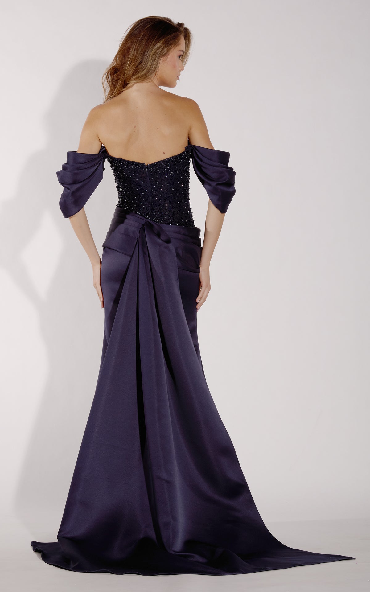 ALYCE Paris 55071 Straight Across Neckline Embellished Fit N Flare Dress
