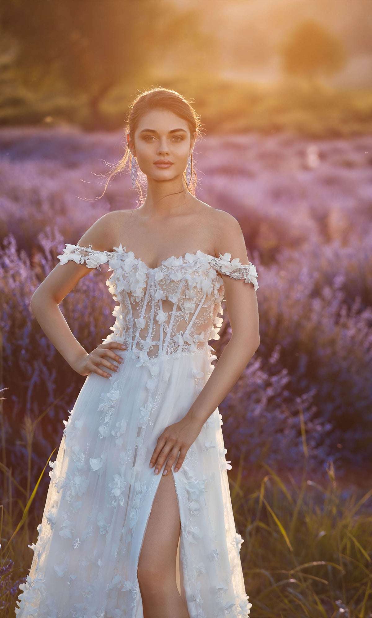 ALYCE Paris 61308 Alyce Long Off The Shoulder Neckline Embellished A Line Dress