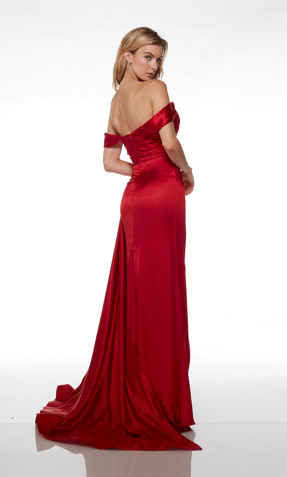 ALYCE Paris 61571 Alyce Long Off The Shoulder Neckline Simple Straight Dress