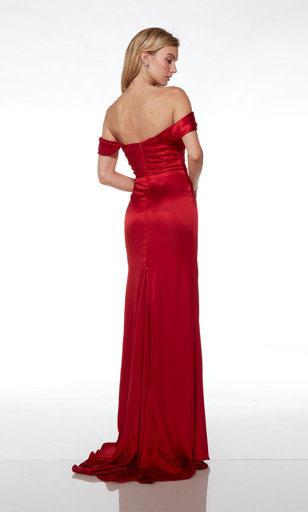 ALYCE Paris 61571 Alyce Long Off The Shoulder Neckline Simple Straight Dress