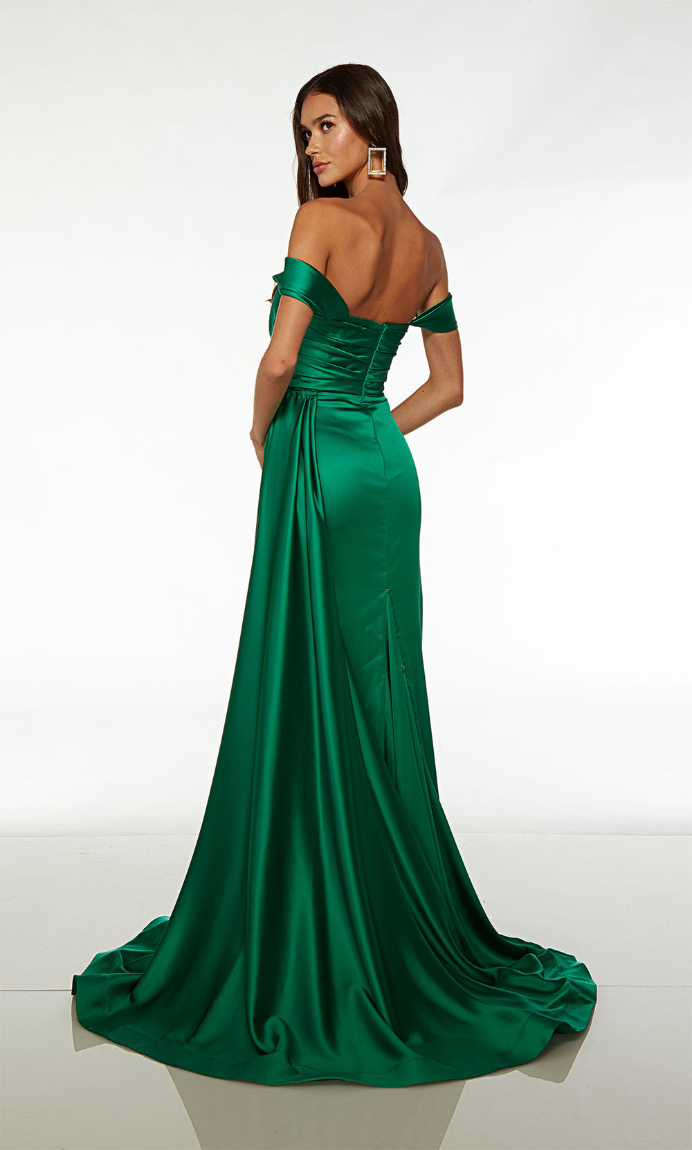 ALYCE Paris 61571 Alyce Long Off The Shoulder Neckline Simple Straight Dress
