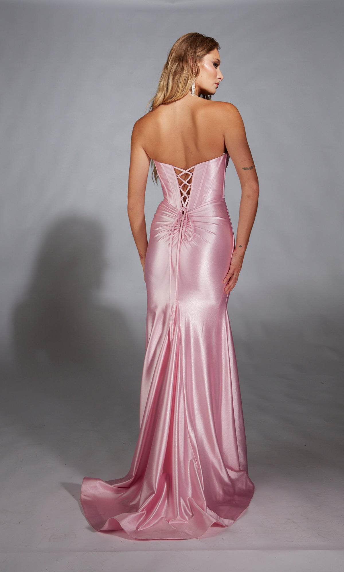 ALYCE Paris 61733 Alyce Long Strapless Neckline Slit Mermaid Dress