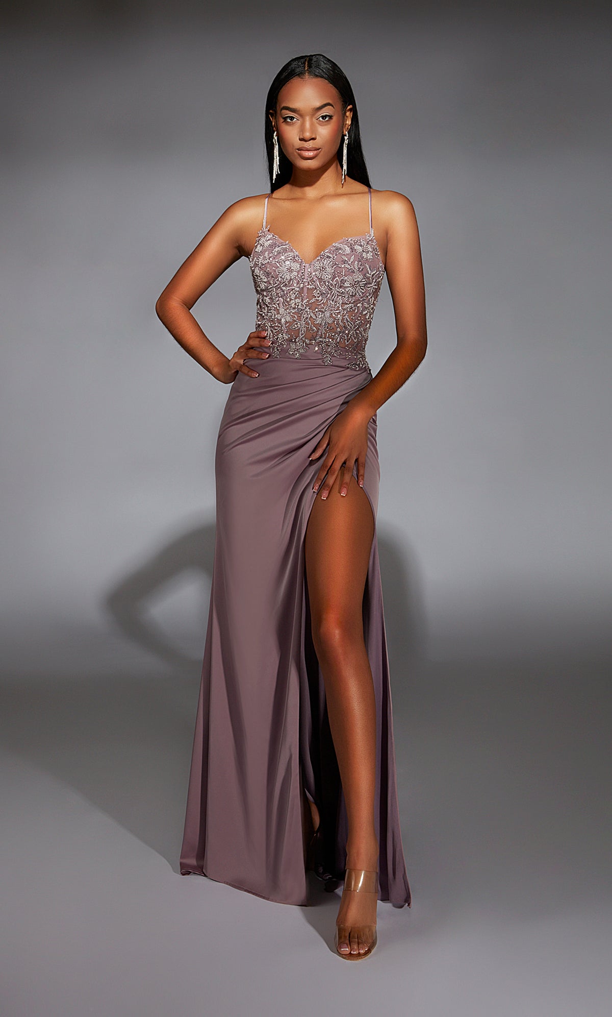 ALYCE Paris 61741 Alyce Long Sweetheart Neckline Embellished Straight Dress