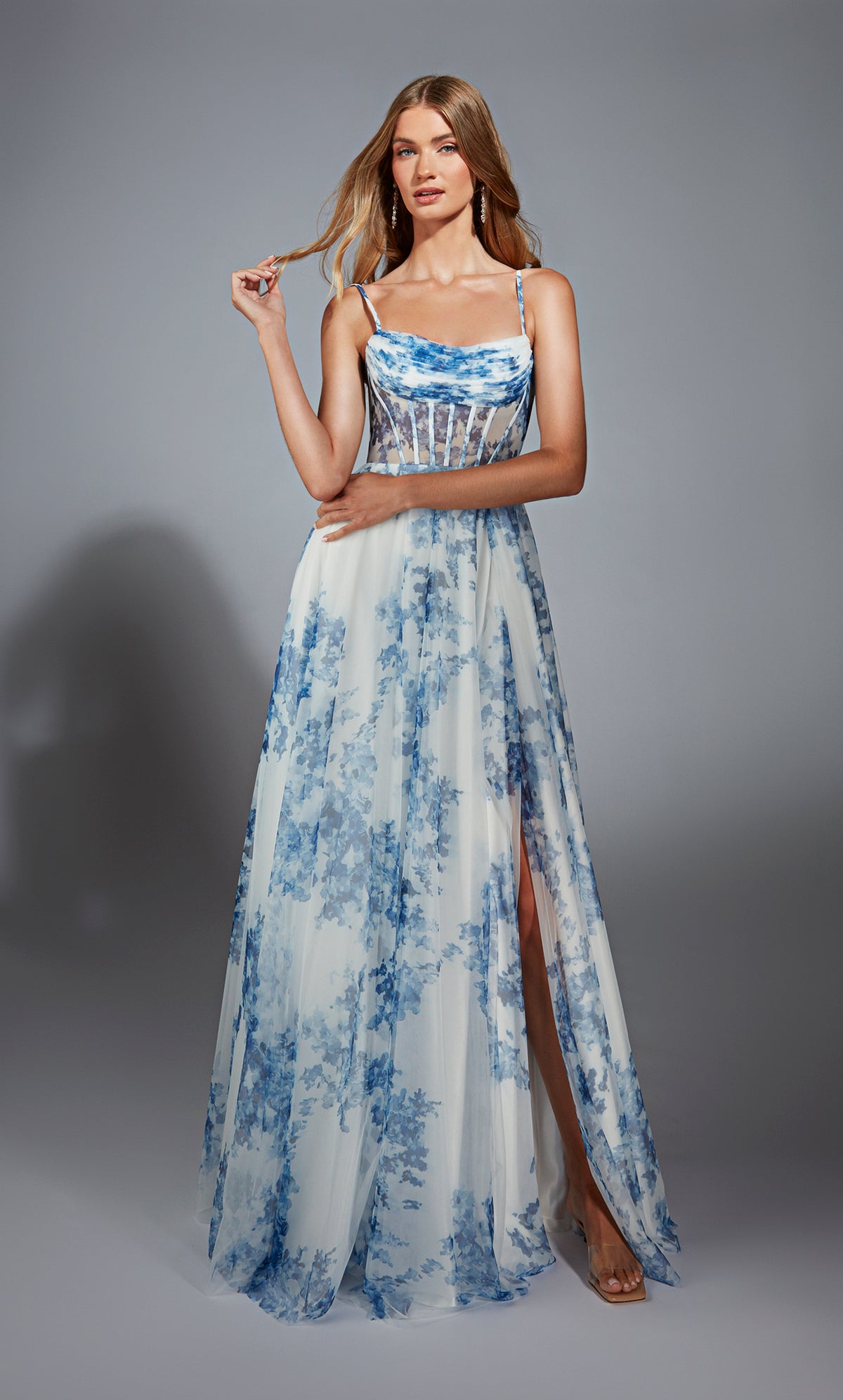 ALYCE Paris 61752 Alyce Long Cowl Neckline Corset A Line Dress