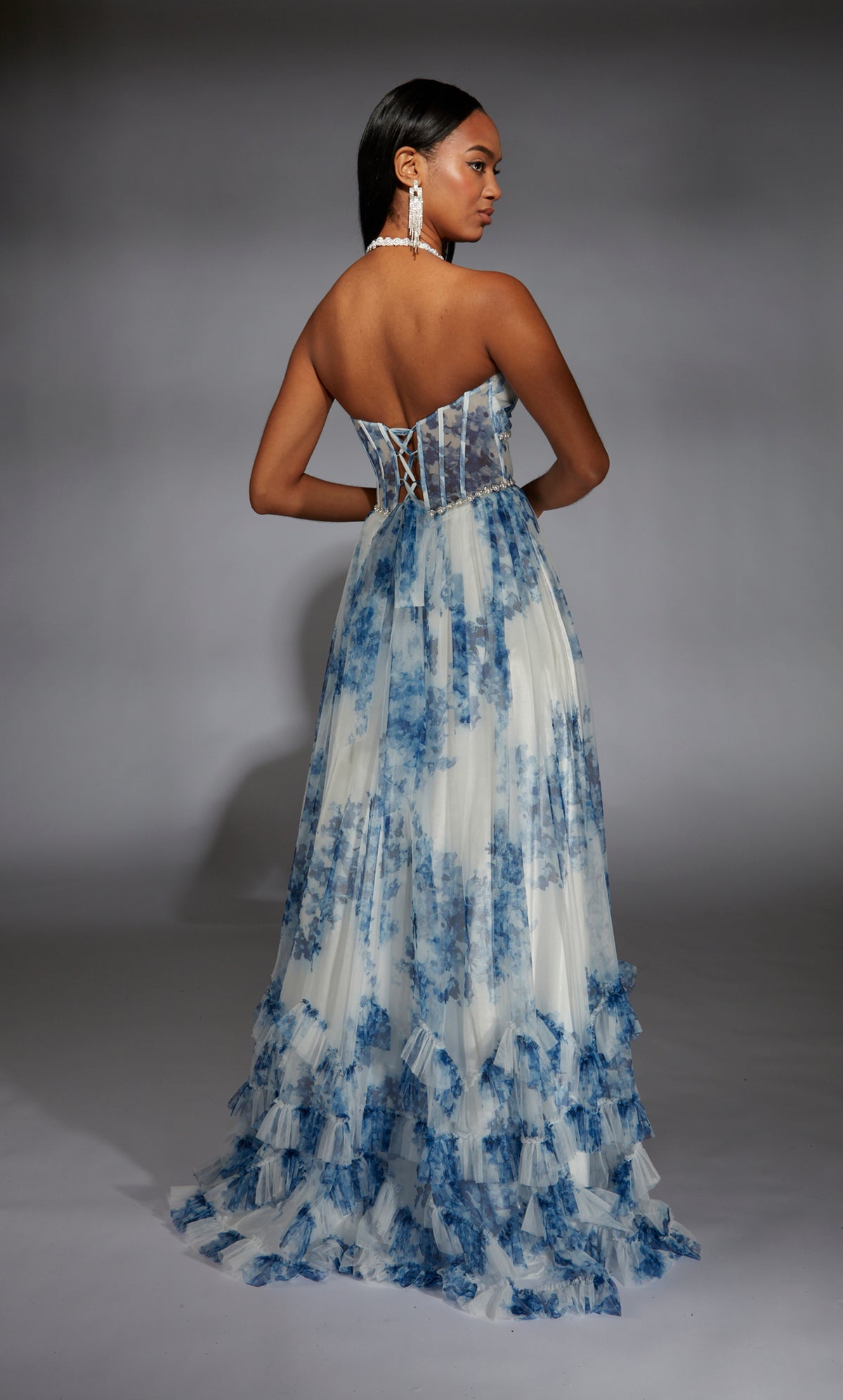 ALYCE Paris 61757 Alyce Long Halter Neckline 80s Inspired A Line Dress