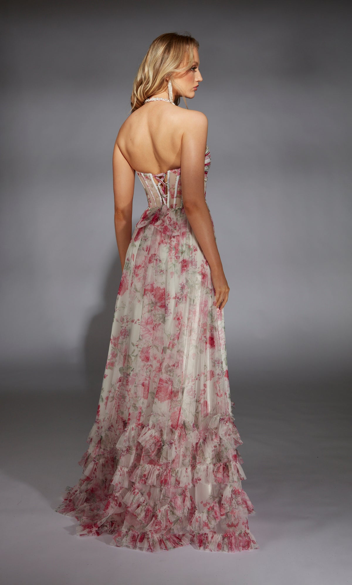 ALYCE Paris 61757 Alyce Long Halter Neckline 80s Inspired A Line Dress