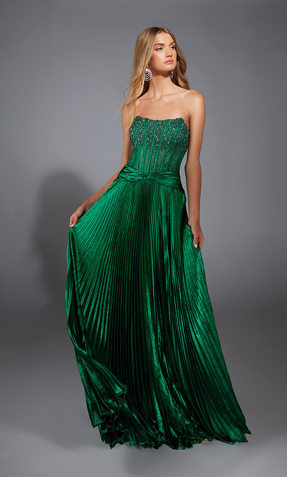 ALYCE Paris 61789 Alyce Long Strapless Neckline Corset A Line Dress