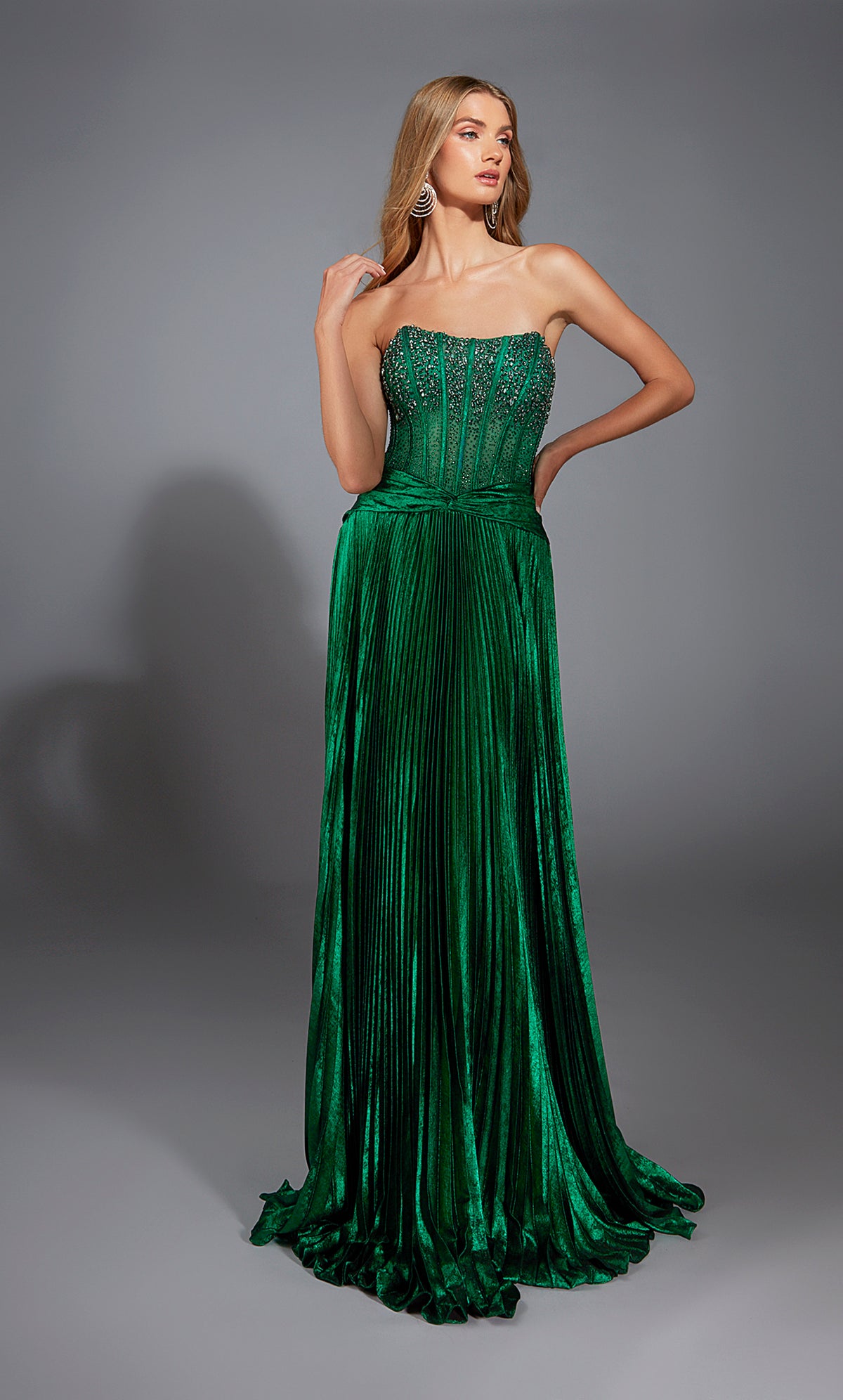 ALYCE Paris 61789 Alyce Long Strapless Neckline Corset A Line Dress
