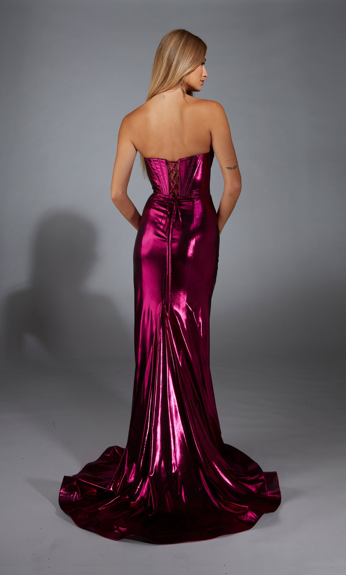 ALYCE Paris 61798 Alyce Long V-neckline Corset Straight Dress