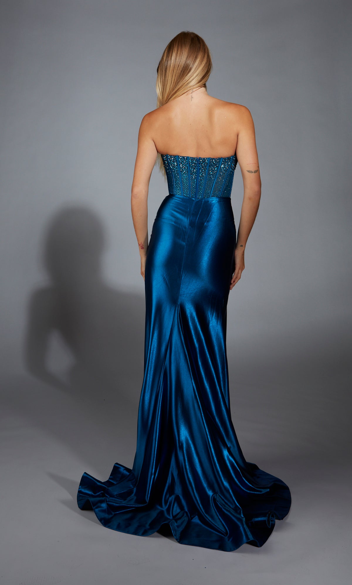 ALYCE Paris 61879 Alyce Long Strapless Neckline Corset Straight Dress