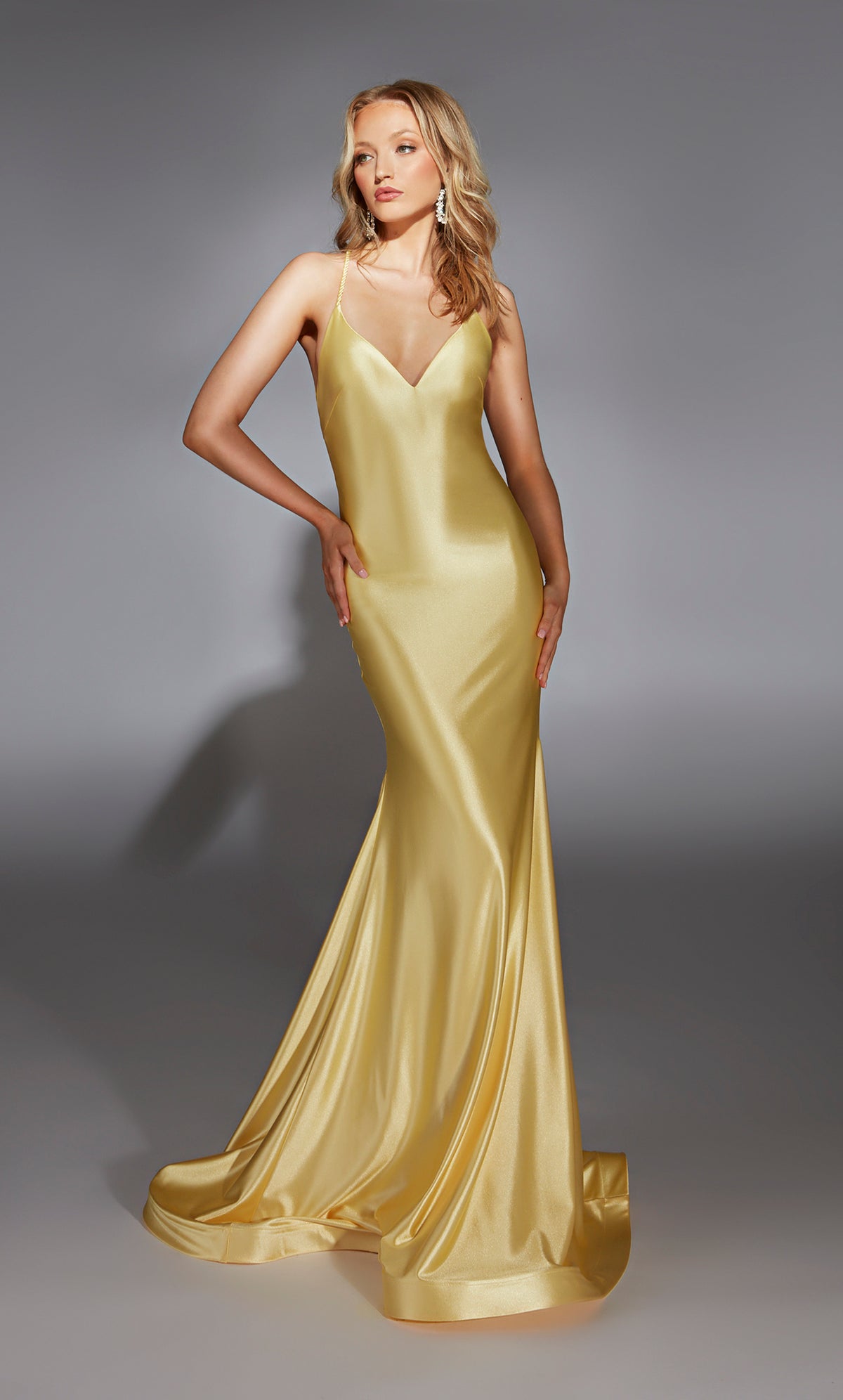 ALYCE Paris 61966 Alyce Long V-neckline Train Mermaid Dress