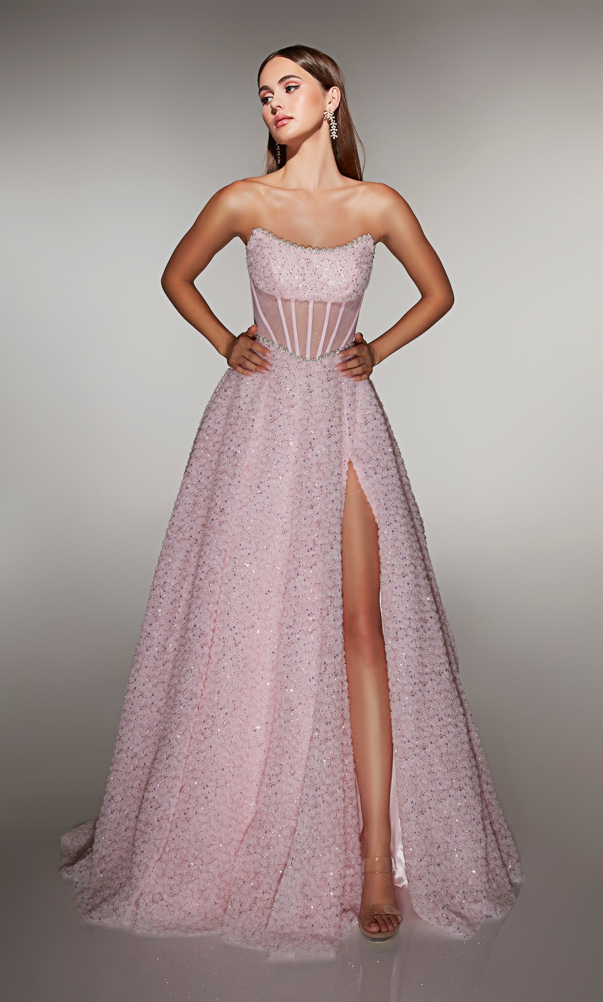 ALYCE Paris 61982 Alyce Long Scoop Neckline Illusion Ballgown Dress