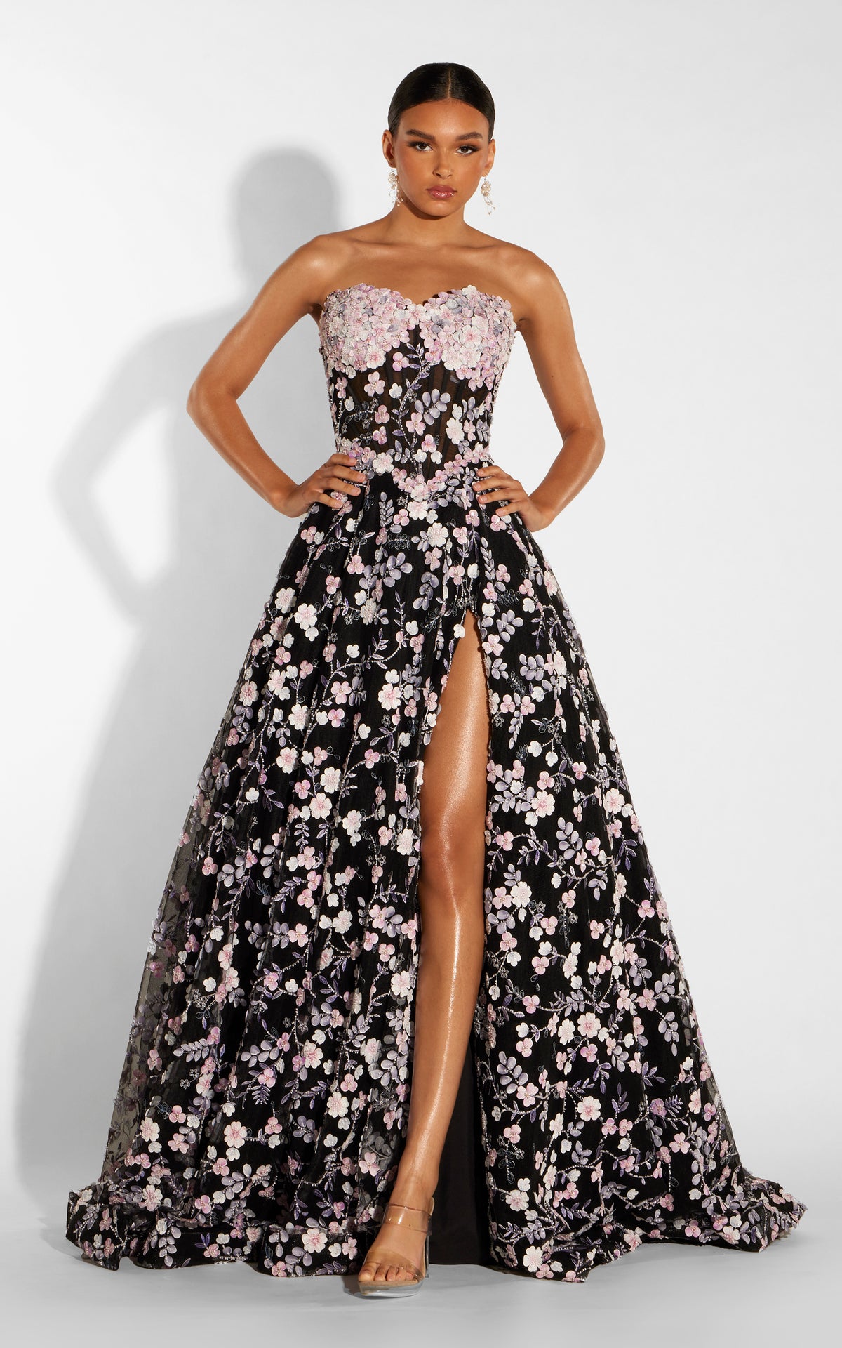 ALYCE Paris 61986 Alyce Long Strapless Neckline Corset A Line Dress