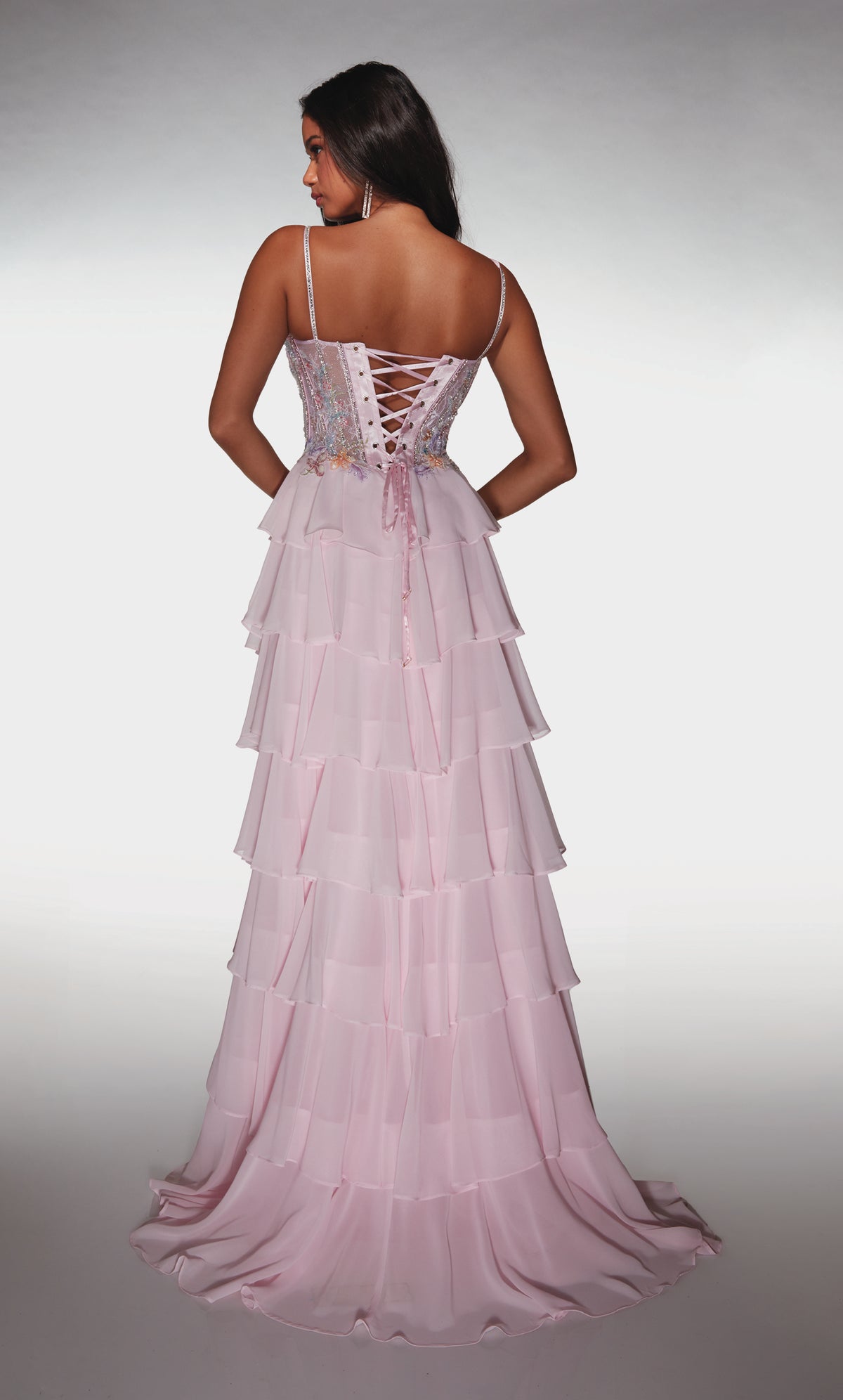 ALYCE Paris 61993 Alyce Long Plunging Neckline Corset A Line Dress