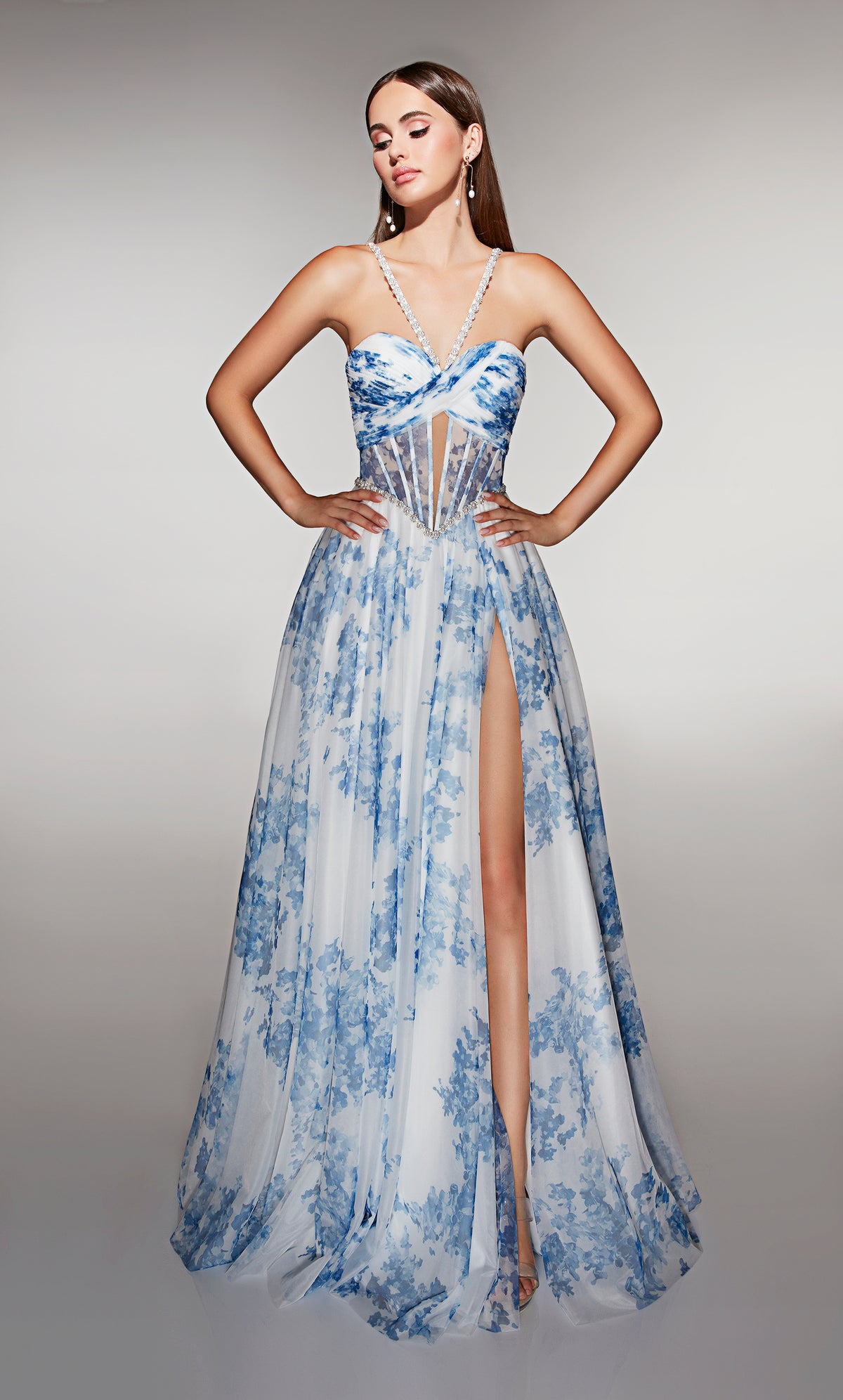 ALYCE Paris 61994 Alyce Long Sweetheart Neckline Embellished A Line Dress