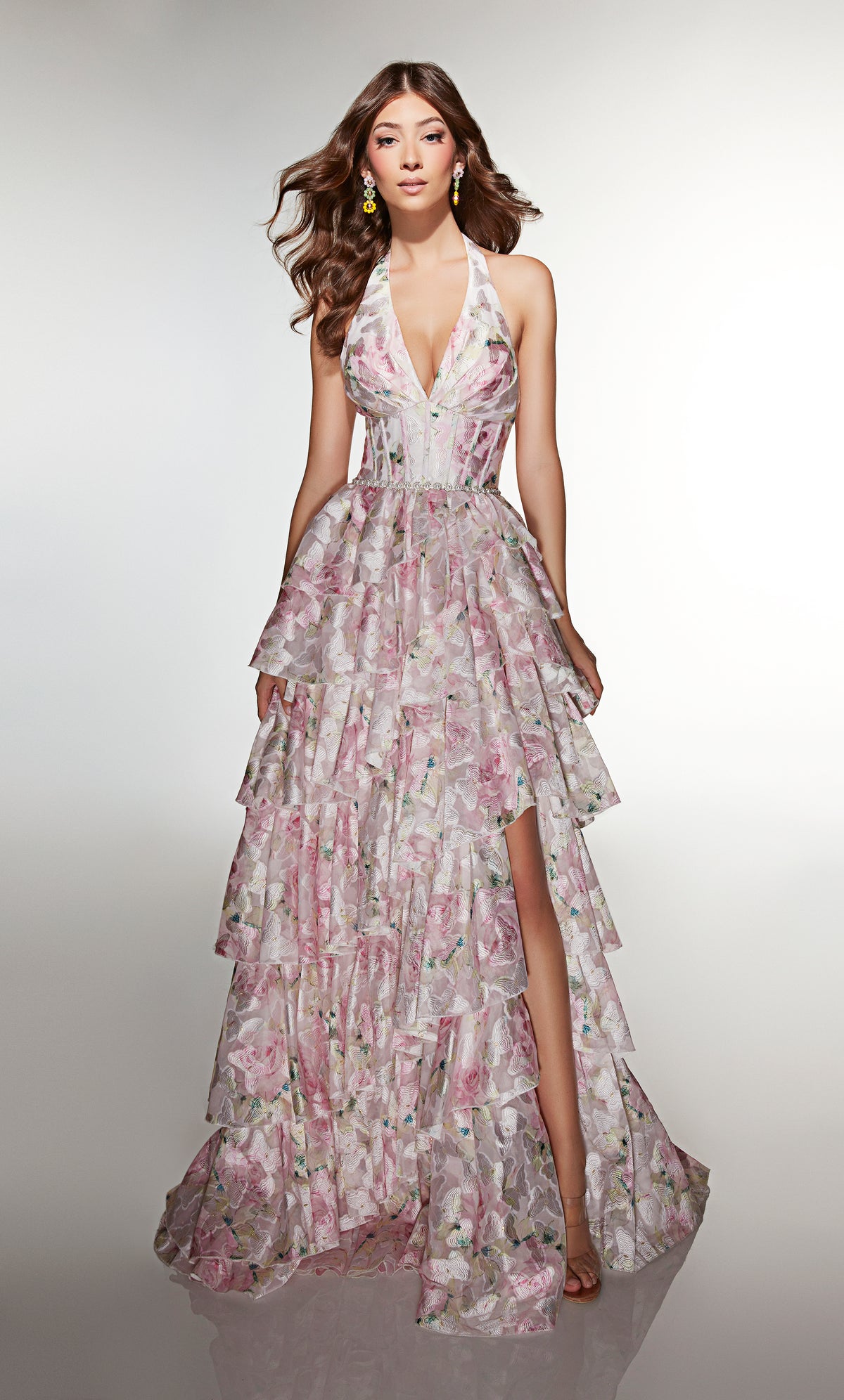 ALYCE Paris 61996 Alyce Long Halter Neckline Corset A Line Dress