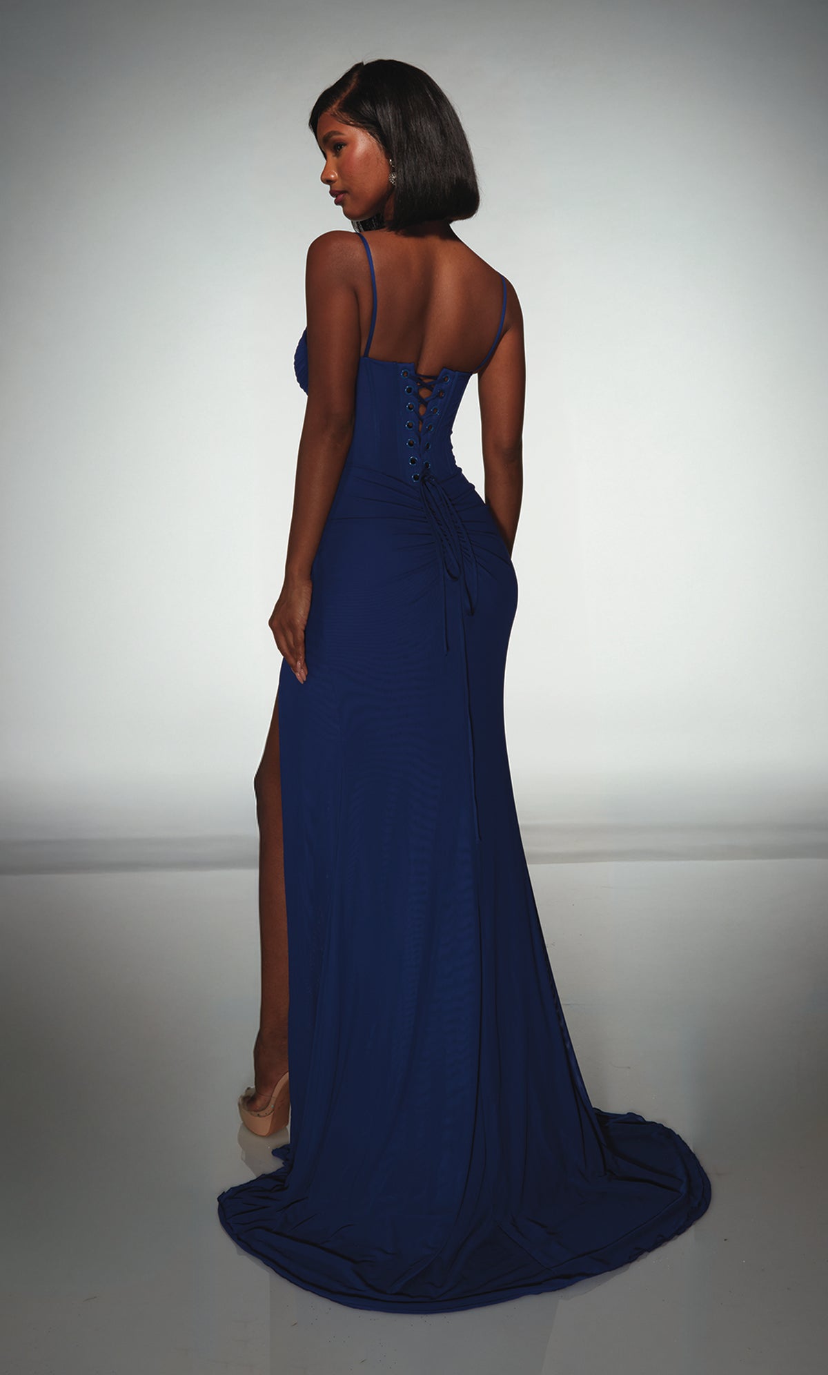 ALYCE Paris 62002 Alyce Long Straight Across Neckline Corset Straight Dress
