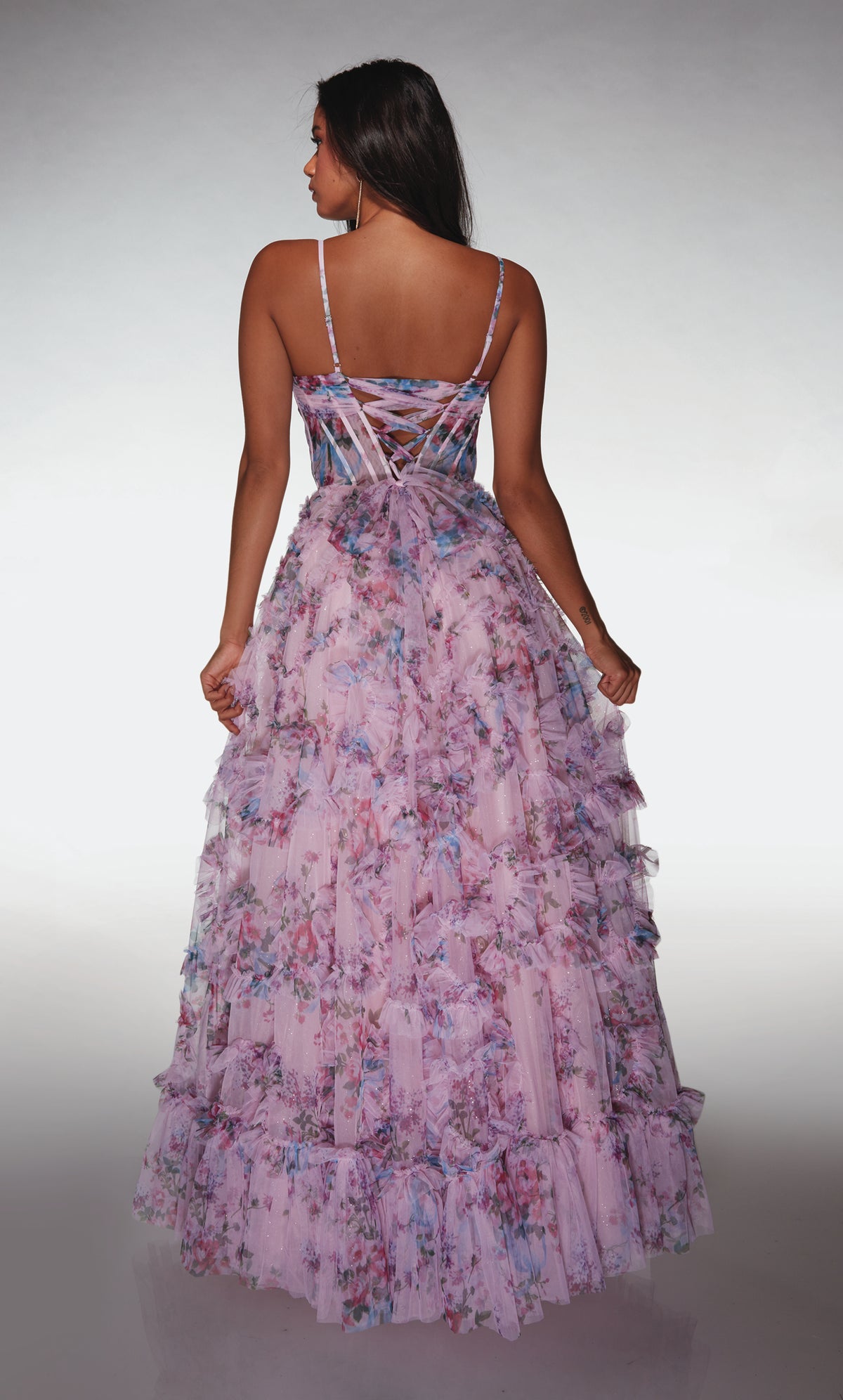 ALYCE Paris 62003 Alyce Long Sweetheart Neckline Ruffles A Line Dress