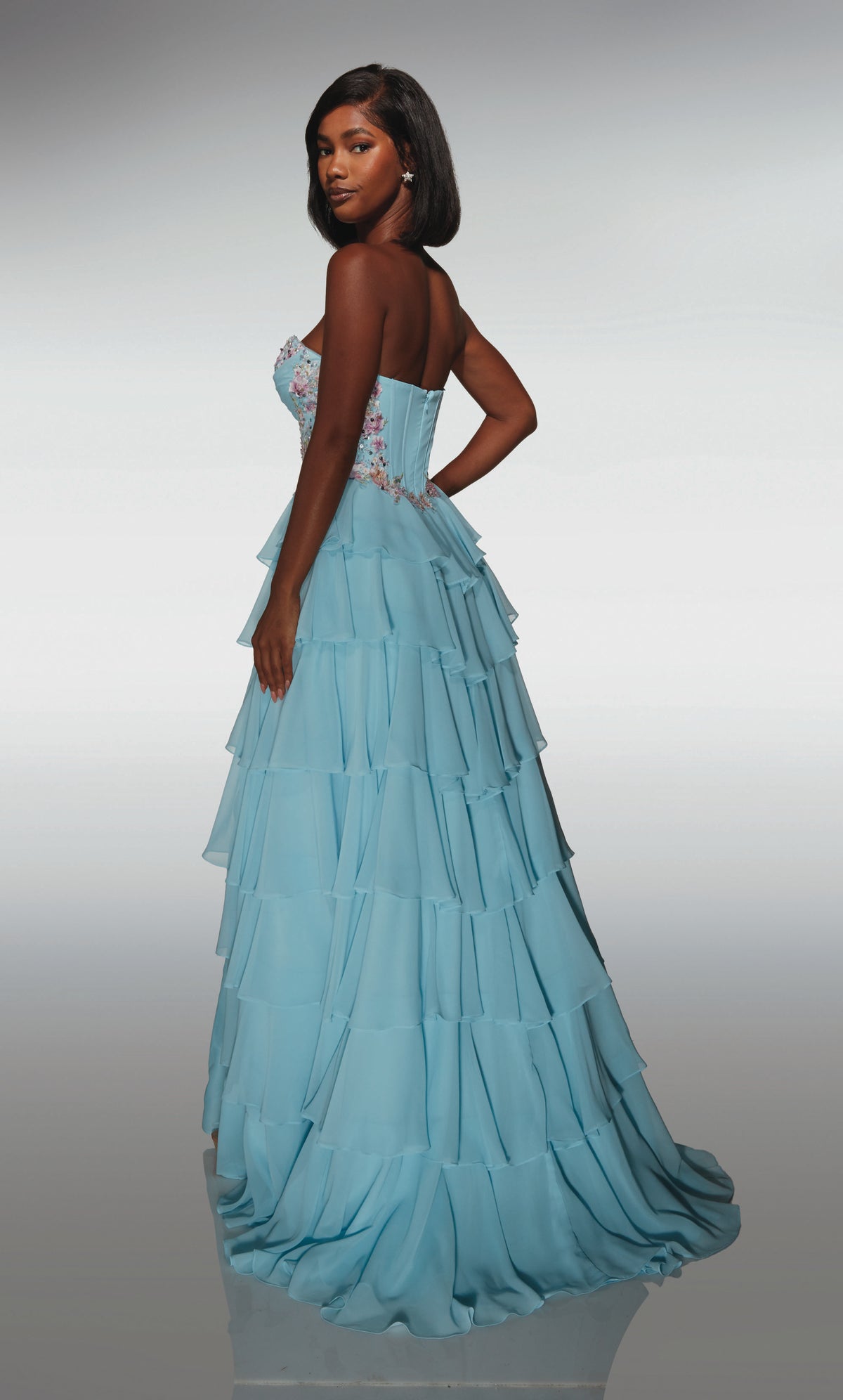 ALYCE Paris 62013 Alyce Long Sweetheart Neckline Ruffles A Line Dress