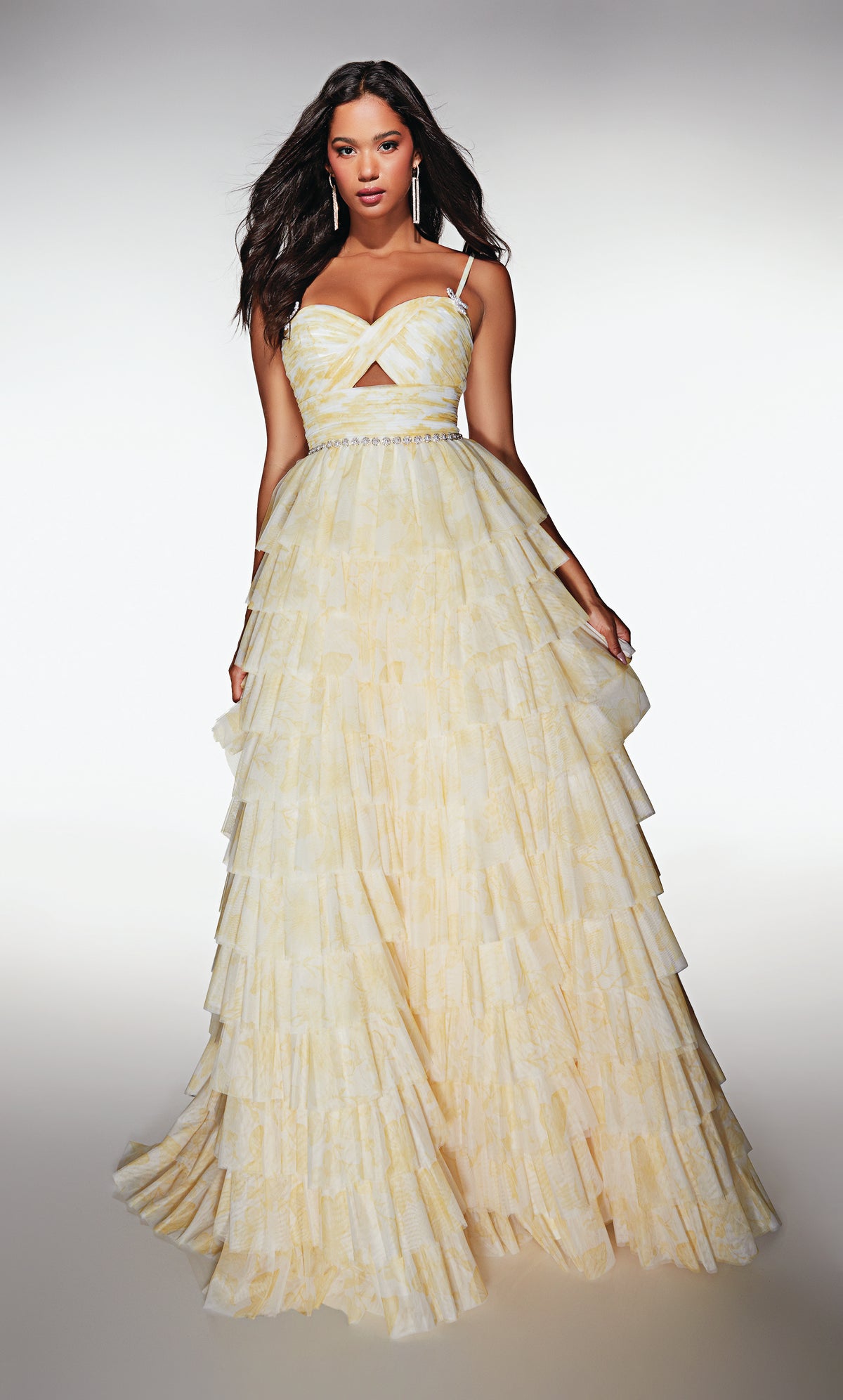 ALYCE Paris 62018 Alyce Long Sweetheart Neckline Ruffles A Line Dress