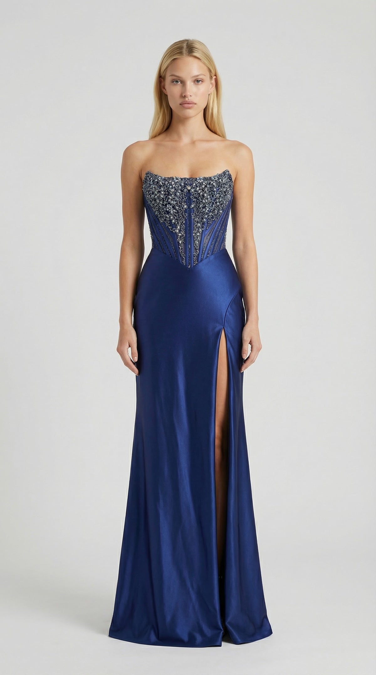 ALYCE Paris 62034 Alyce Long Scoop Neckline Corset Straight Dress