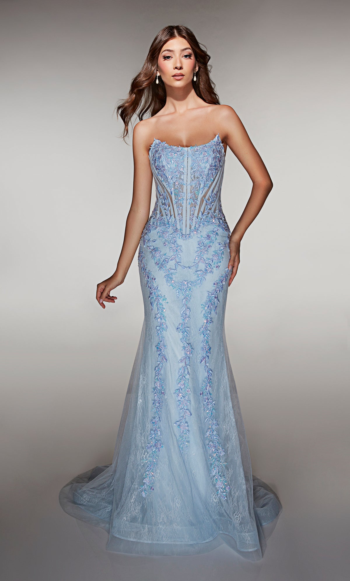 ALYCE Paris 62036 Alyce Long Scoop Neckline Corset Mermaid Dress