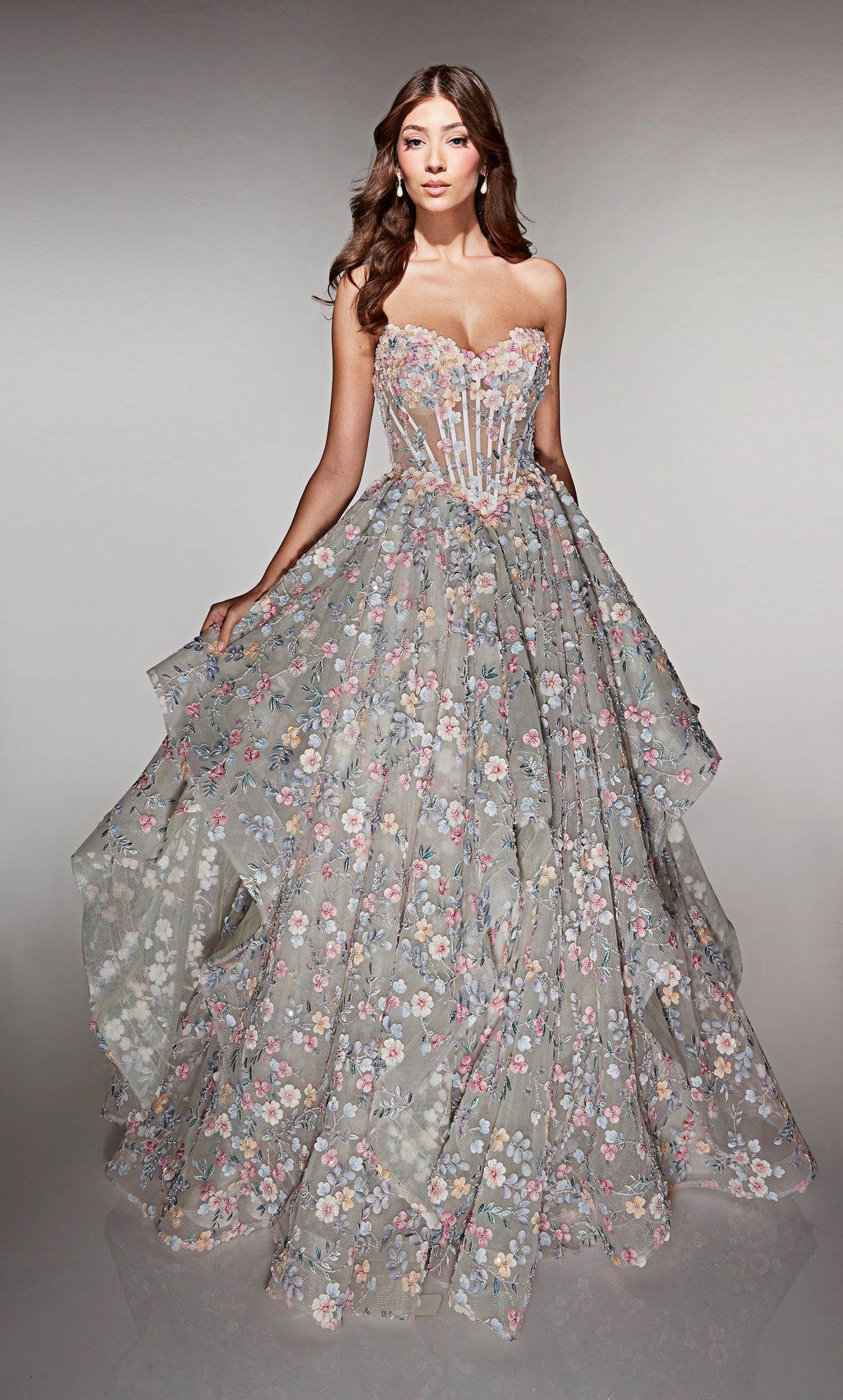 ALYCE Paris 62048 Alyce Long Sweetheart Neckline Embellished Ballgown Dress