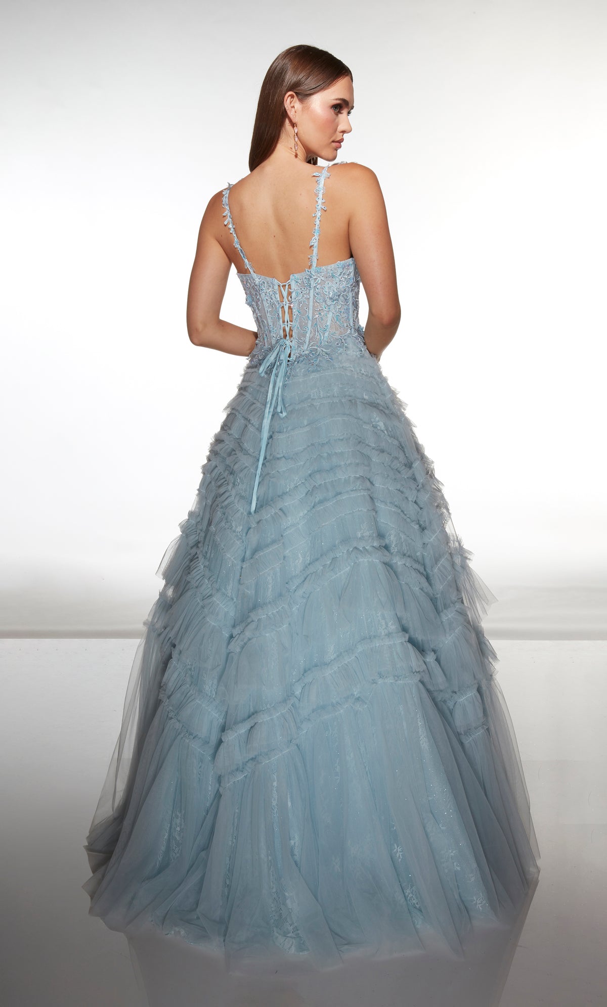 ALYCE Paris 62058 Alyce Long Sweetheart Neckline Ruffles A Line Dress