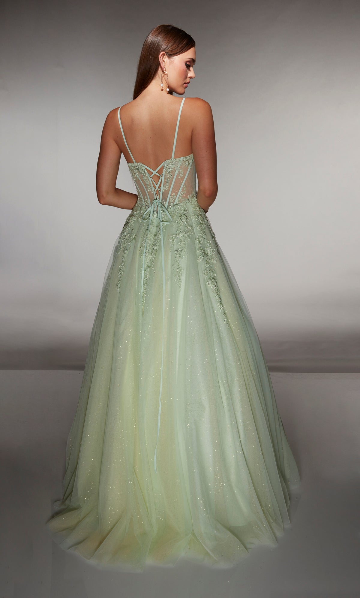 ALYCE Paris 62061 Alyce Long Plunging Neckline Embellished Ballgown Dress