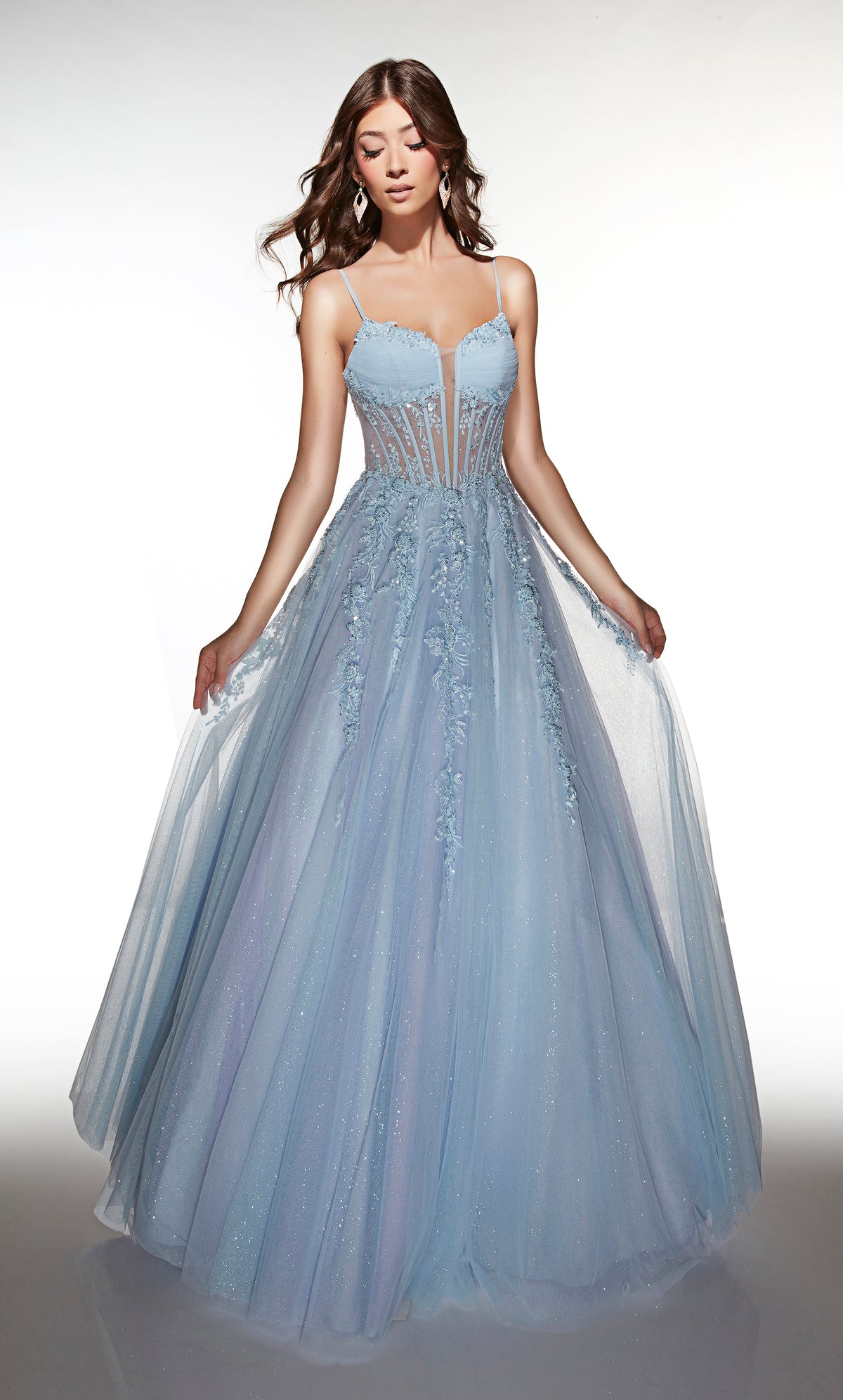 ALYCE Paris 62061 Alyce Long Plunging Neckline Embellished Ballgown Dress