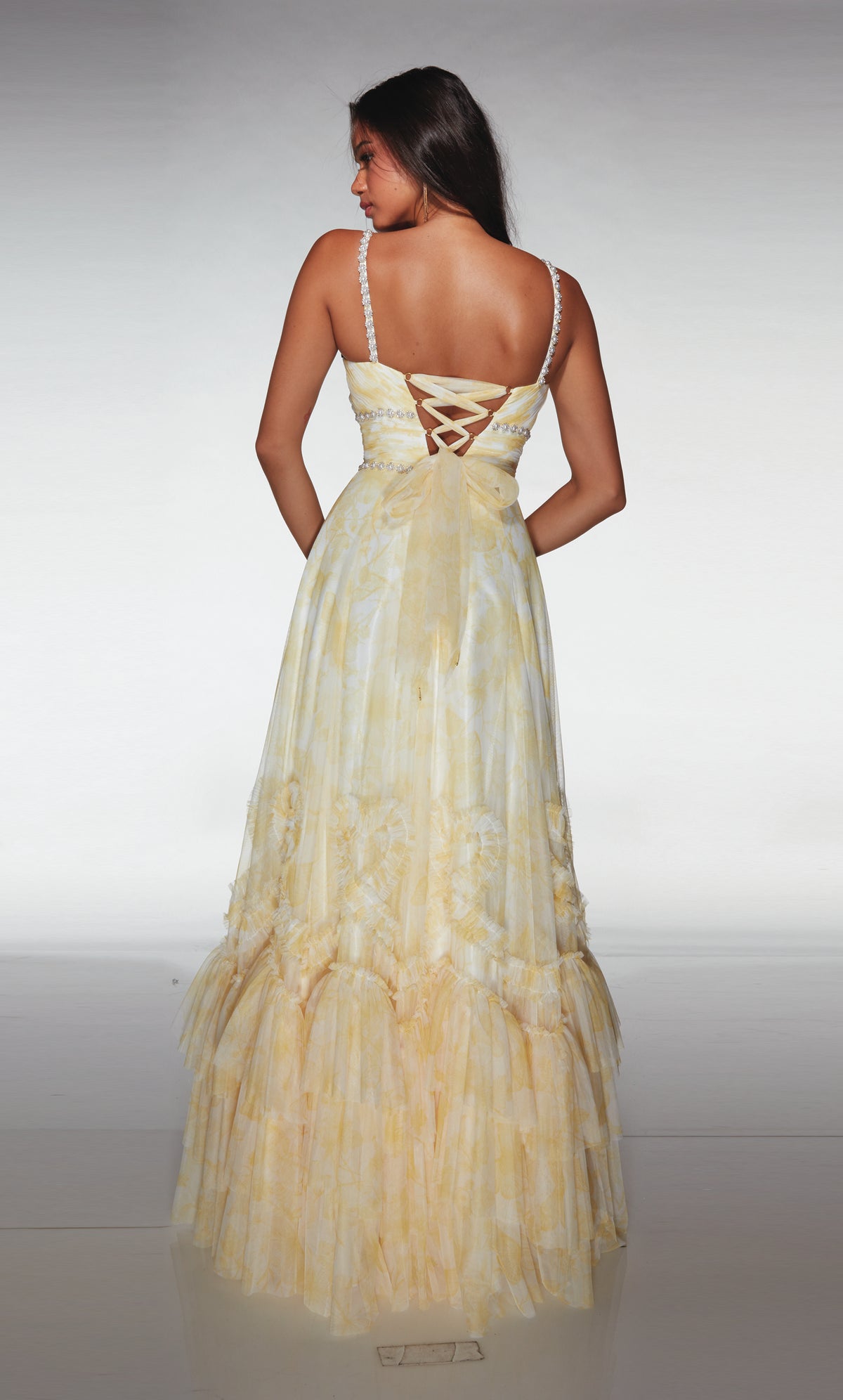 ALYCE Paris 62063 Alyce Long Sweetheart Neckline Ruffles A Line Dress