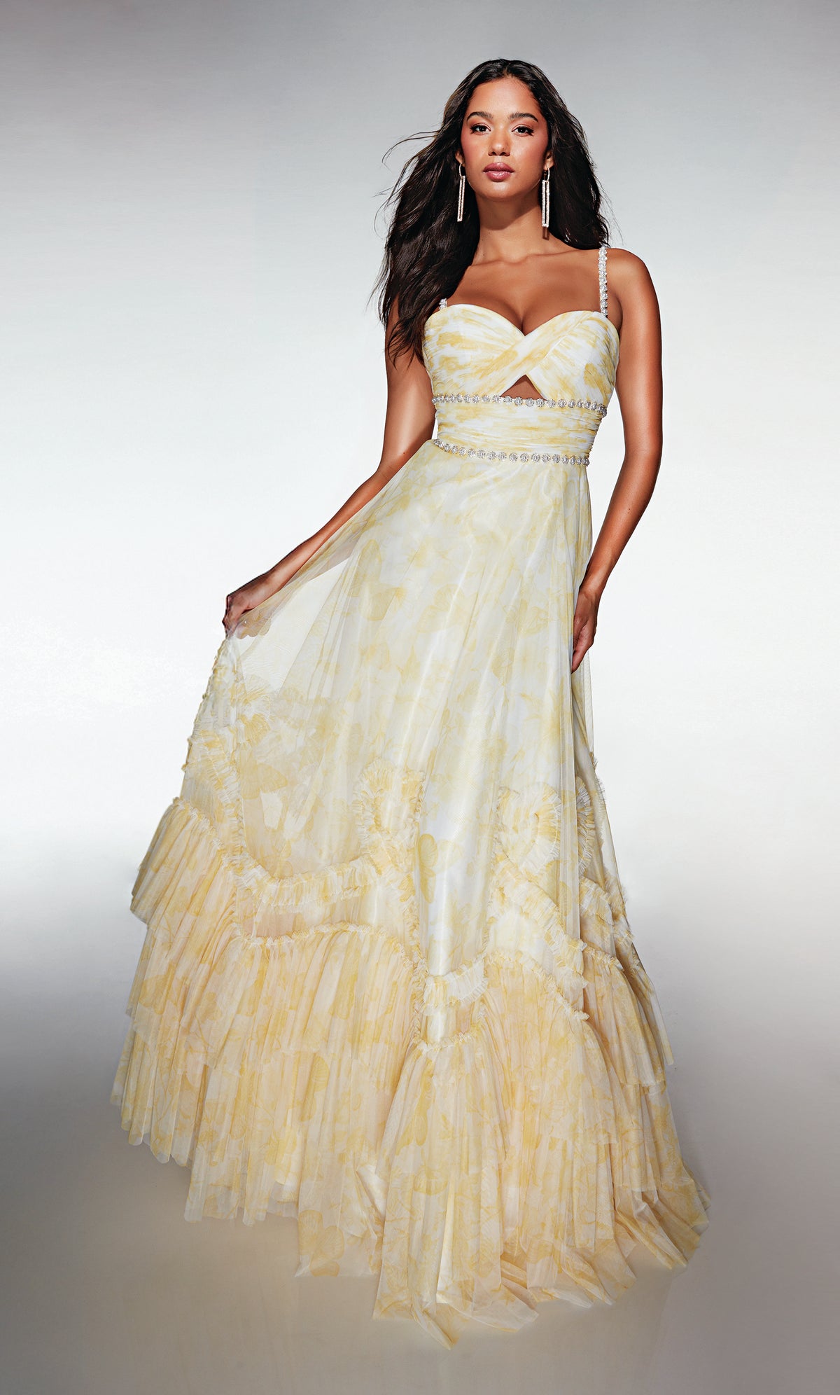 ALYCE Paris 62063 Alyce Long Sweetheart Neckline Ruffles A Line Dress
