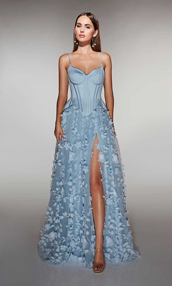ALYCE Paris 62072 Alyce Long Cat-eye Neckline Elegant A Line Dress