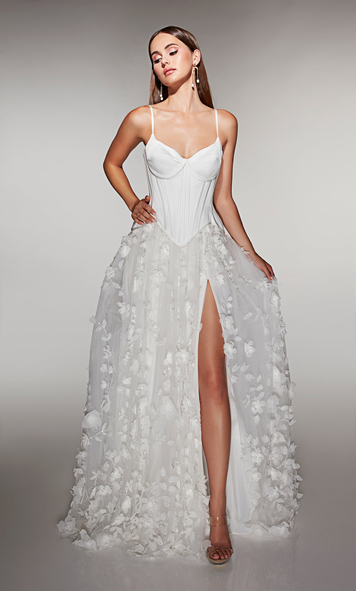 ALYCE Paris 62072 Alyce Long Cat-eye Neckline Elegant A Line Dress