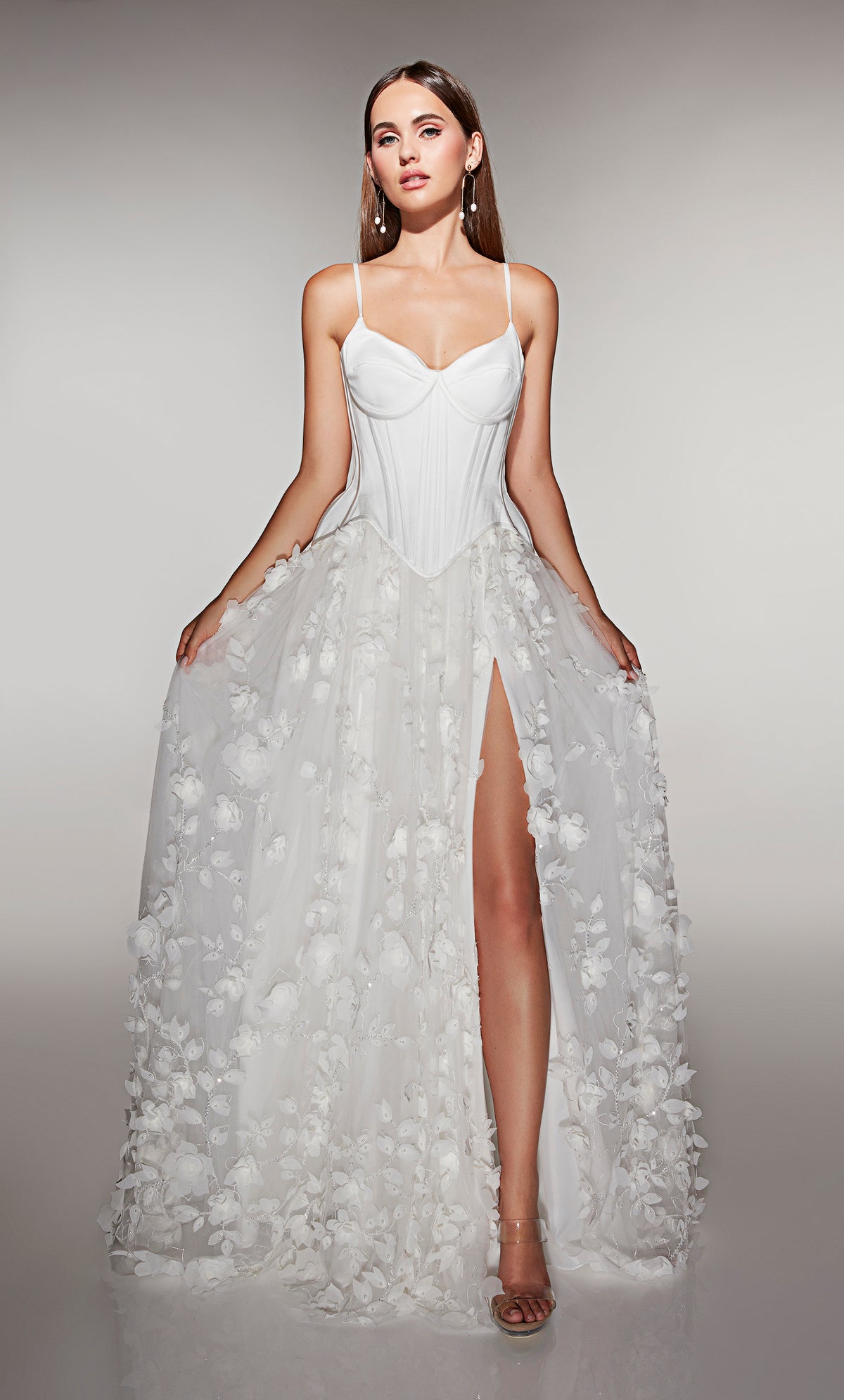 ALYCE Paris 62072 Alyce Long Cat-eye Neckline Elegant A Line Dress