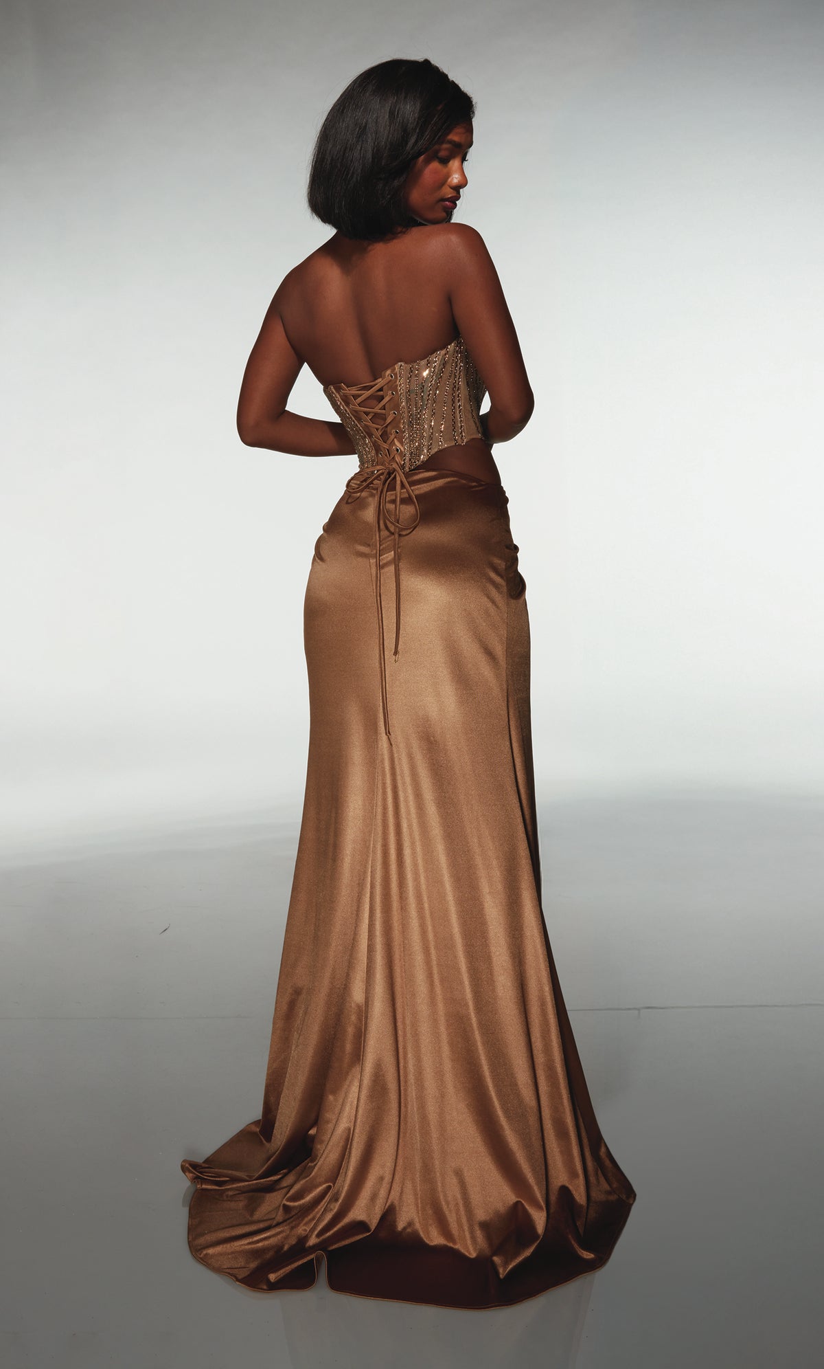 ALYCE Paris 62087 Alyce Long Sweetheart Neckline Slit Straight Dress