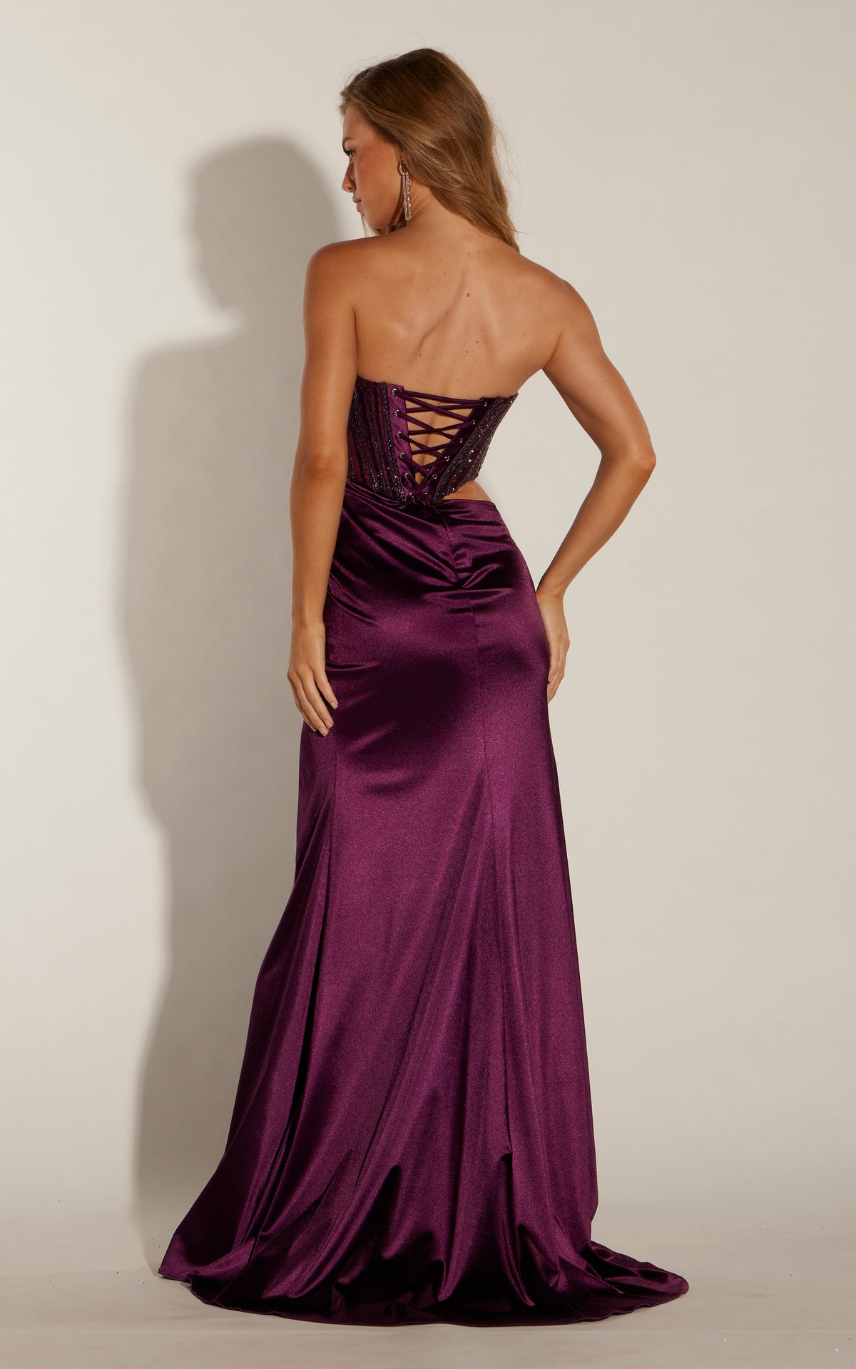 ALYCE Paris 62087 Alyce Long Sweetheart Neckline Slit Straight Dress