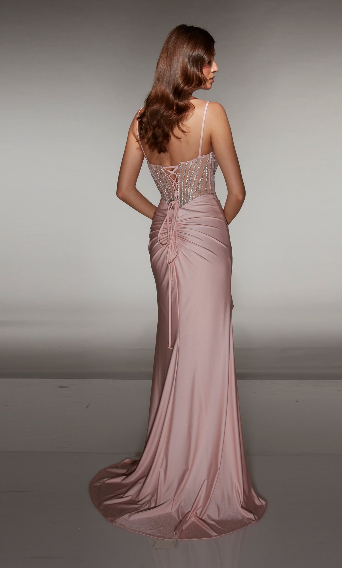 ALYCE Paris 62088 Alyce Long Cat-eye Neckline Elegant Straight Dress
