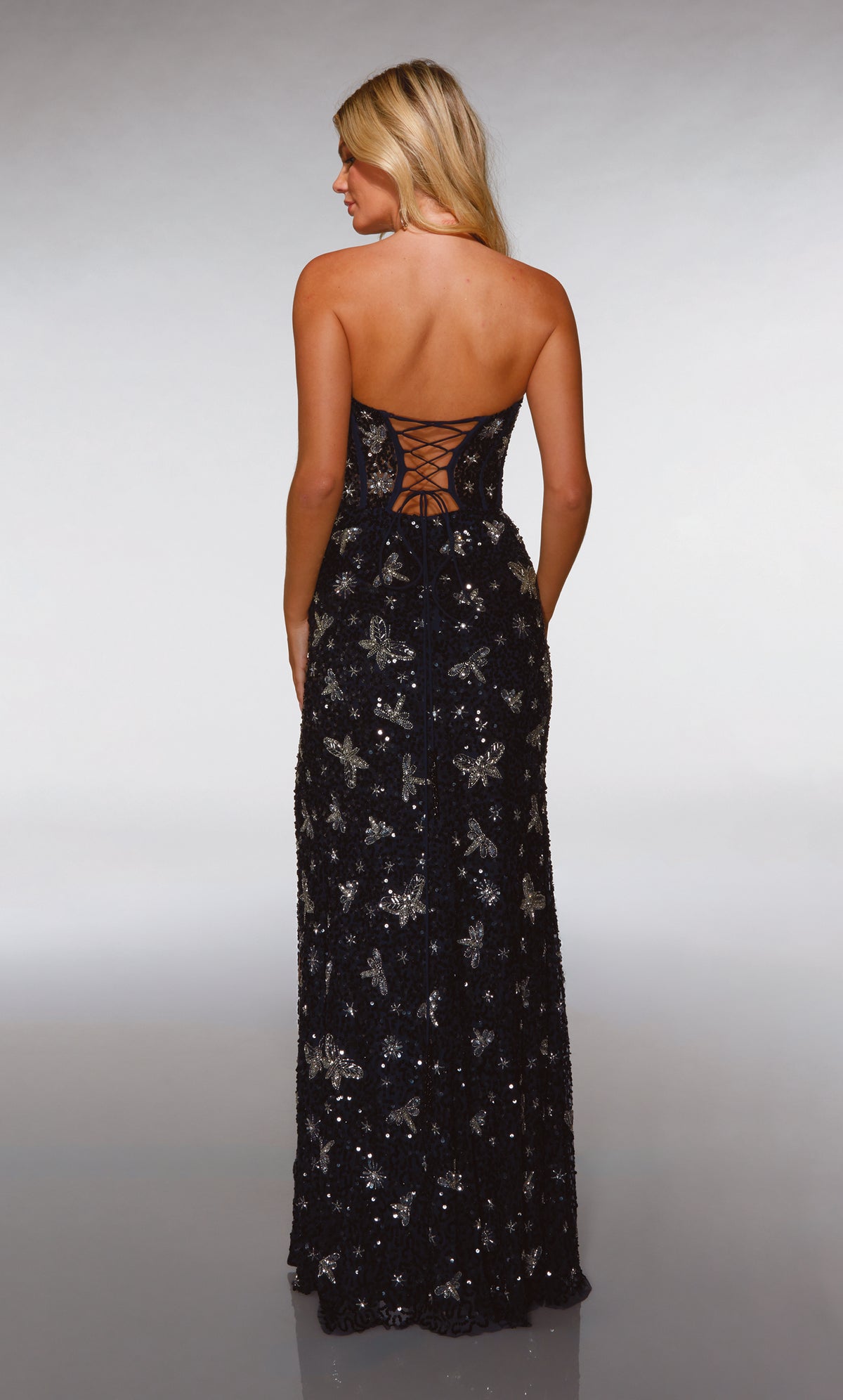 ALYCE Paris 62098 Alyce Long Straight Across Neckline Shimmery/sparkly Straight Dress