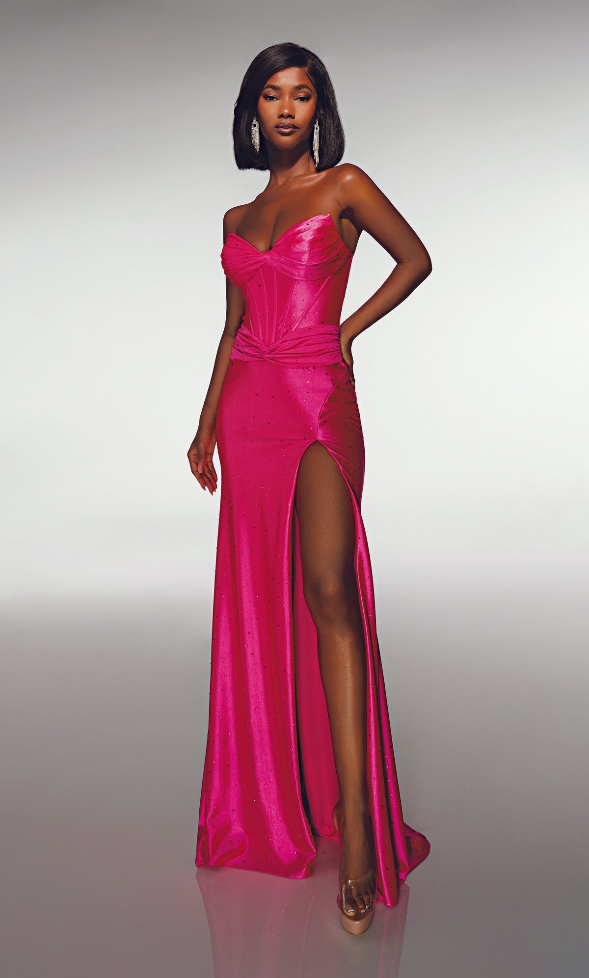 ALYCE Paris 62099 Alyce Long Cat-eye Neckline Simple Straight Dress