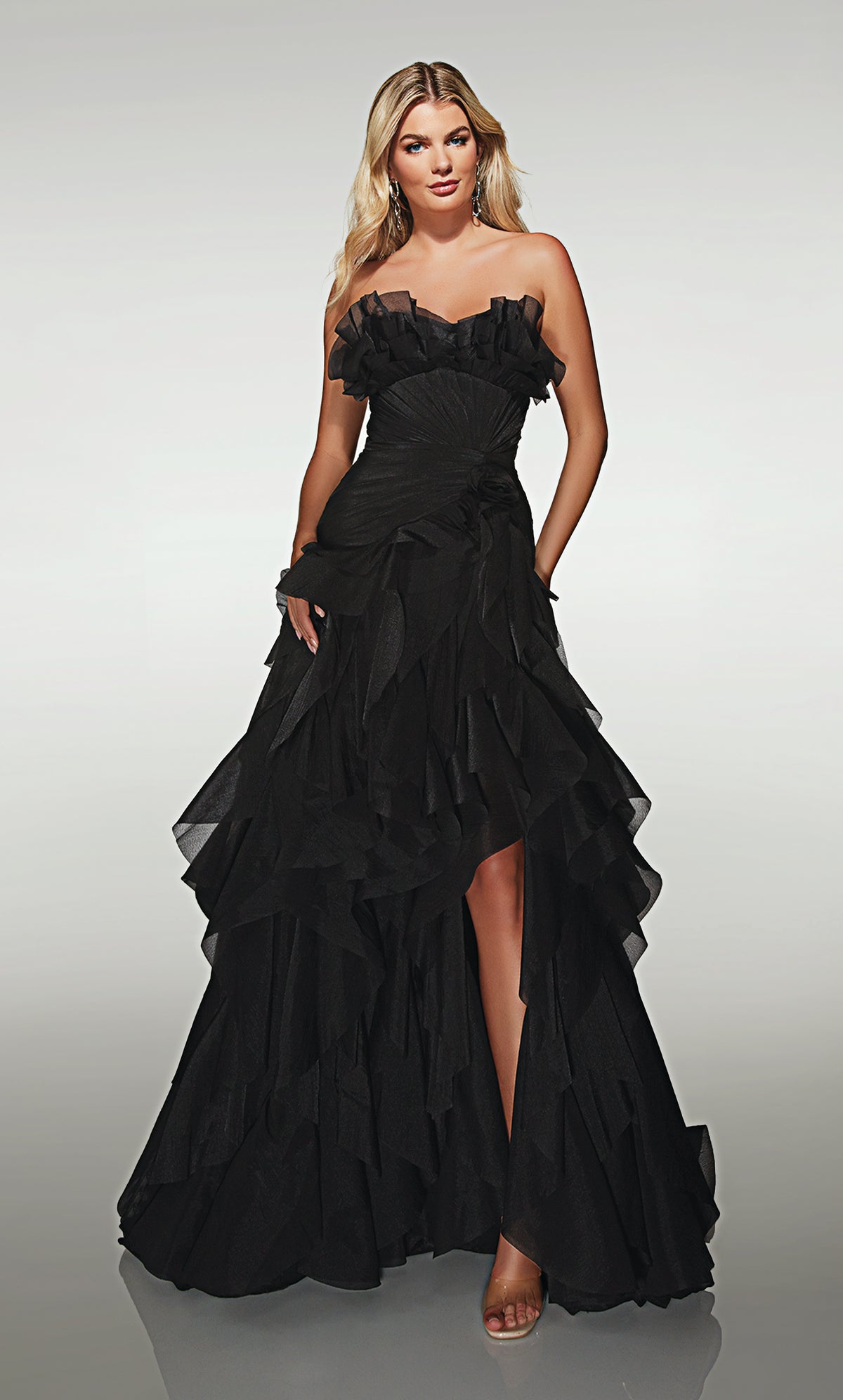ALYCE Paris 62124 Alyce Long Sweetheart Neckline Ruffles A Line Dress