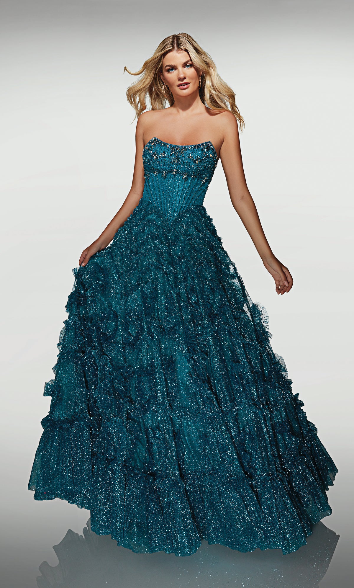 ALYCE Paris 62132 Alyce Long Scoop Neckline Embellished A Line Dress