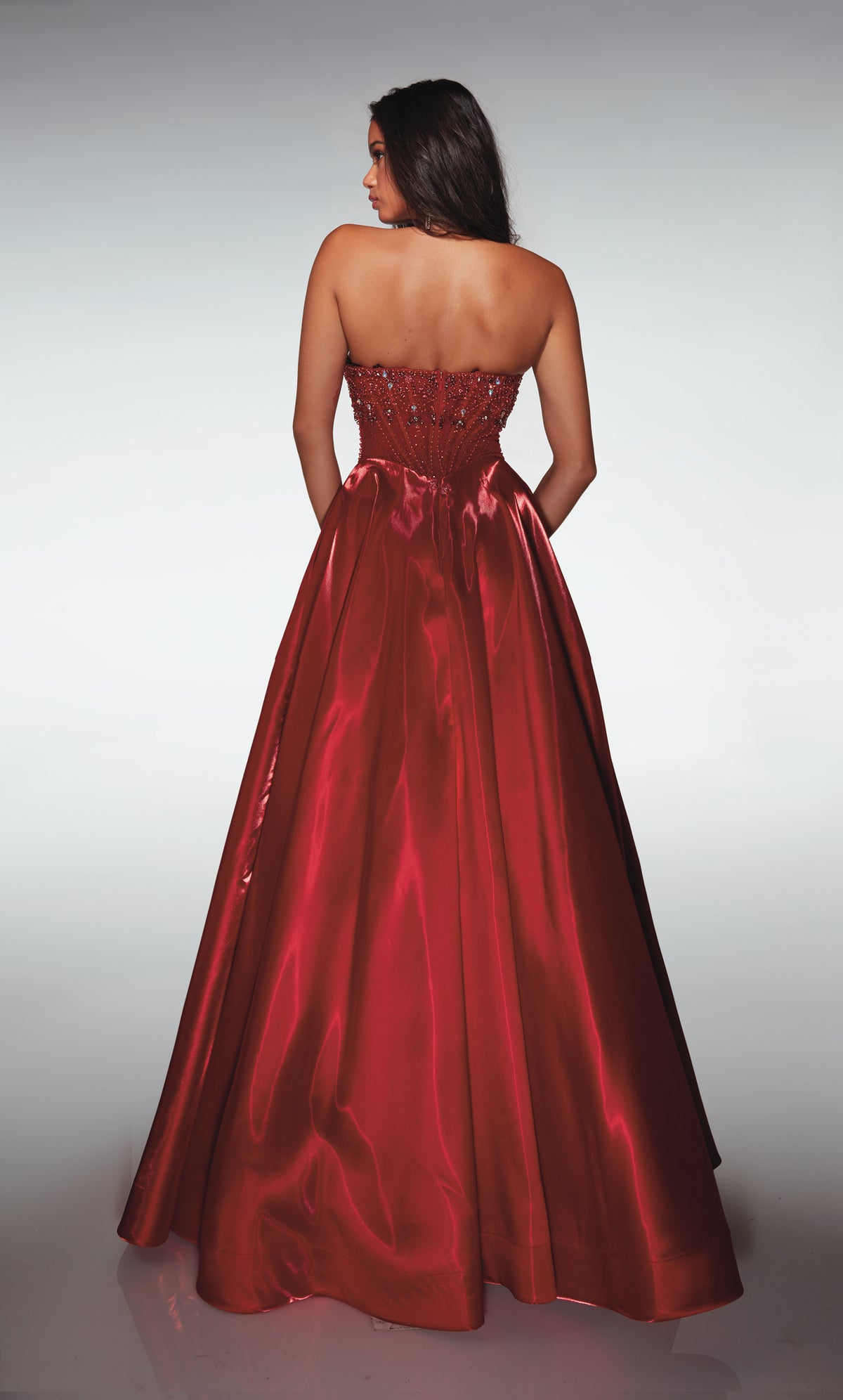 ALYCE Paris 62134 Alyce Long Scoop Neckline Shimmery/sparkly A Line Dress